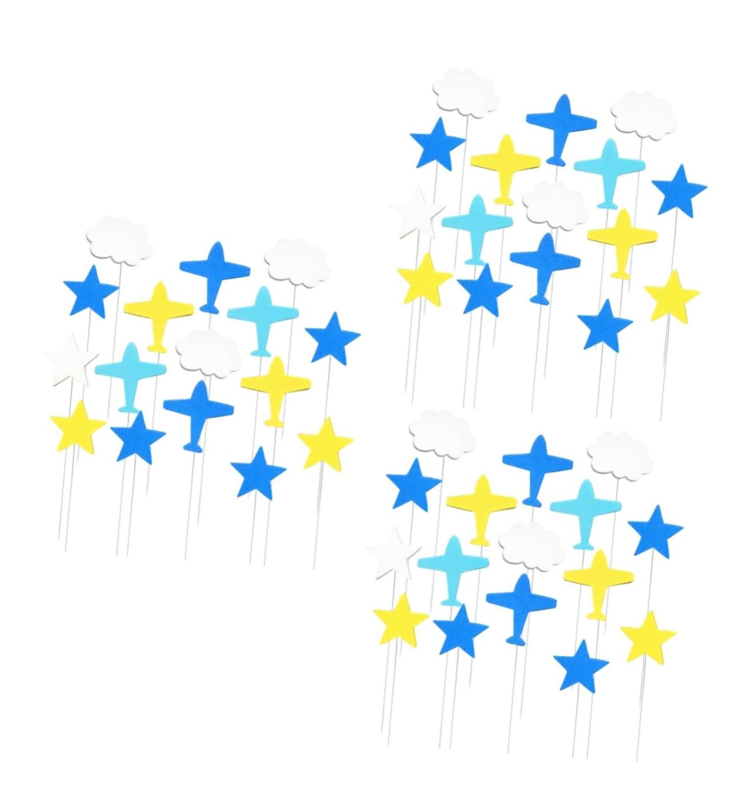 Warmhm 48 Pcs Decor Top Hat Cupcakes Plane Cake Toppers Cloud Cupcake Toppers The Clouds Insert Card Baby As Shownx3pcs mediumx3pcs - Buy Online on GoSupps.com