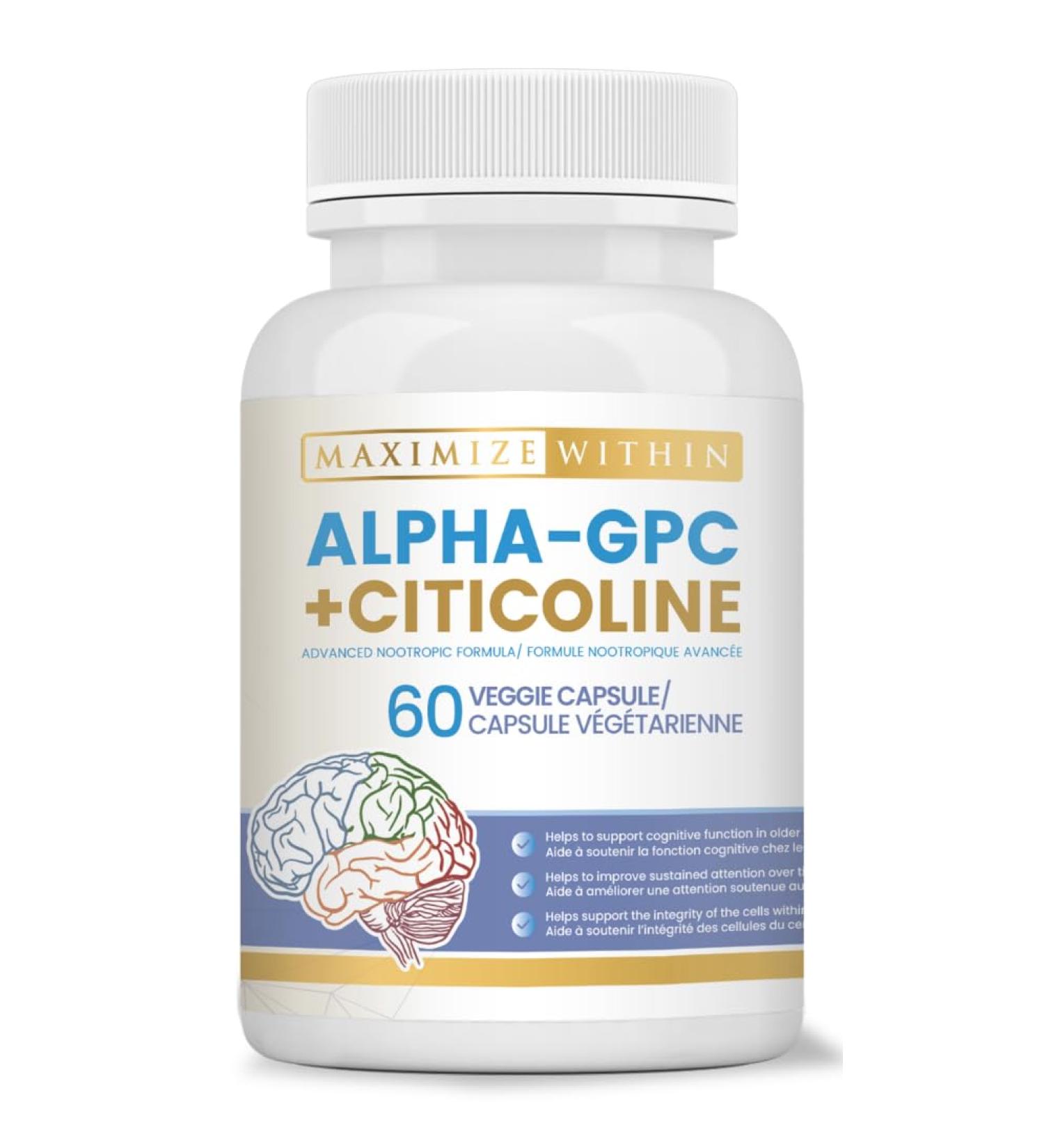 Alpha GPC + Citicoline Support Cognitive Function 60 ct - Buy Online on GoSupps.com