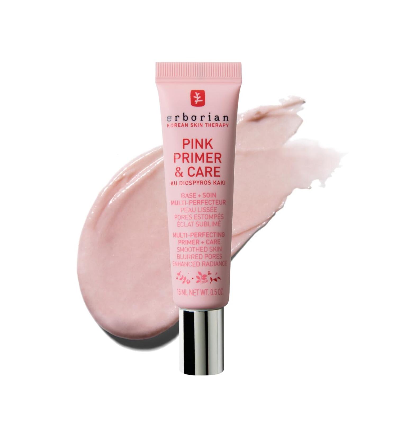 Erborian Pink Primer & Care - Make -up Primer for all skin tones - primer and hydration for smooth and radiant skin - Korean cosmetics with diospyros Kaki extract pink primer 15 ml