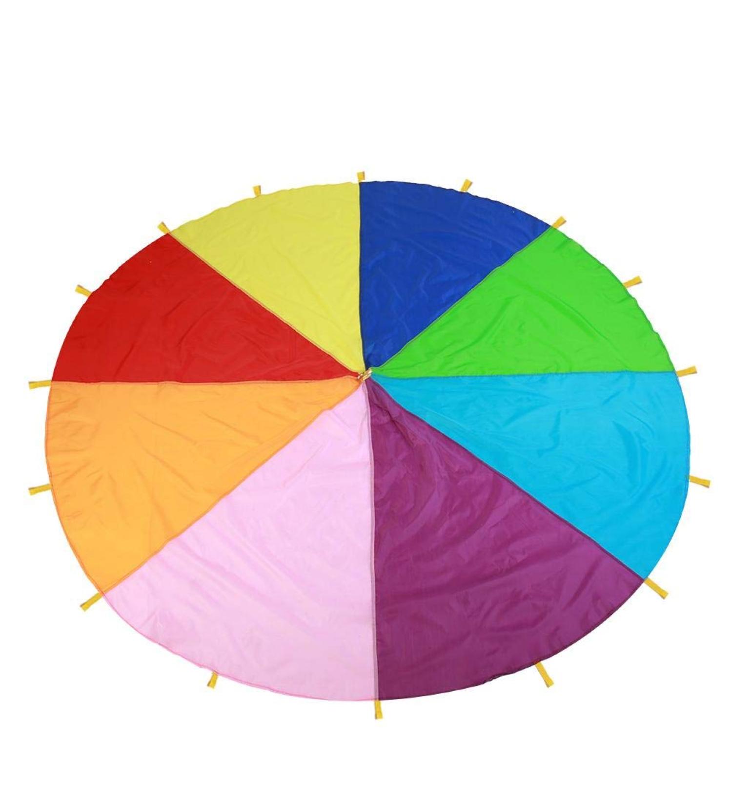 Kids Parachute: Giant Multicolored Play Canopy with 16 Handles - Indoor & Outdoor Toy for Teamwork and Fitness | 3.6m/142 - Buy Online on GoSupps.com