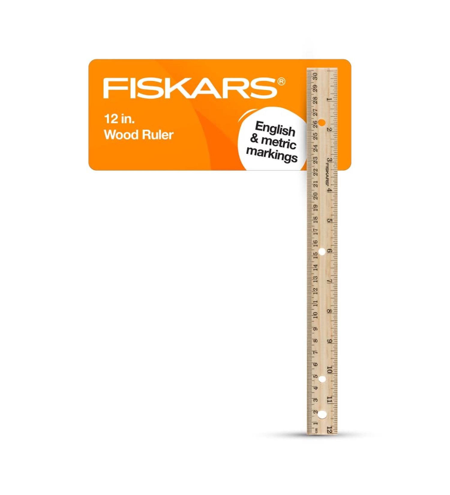 Fiskars 01-005358 Back to School Supplies Wood Ruler  12 Inch - Buy Online on GoSupps.com