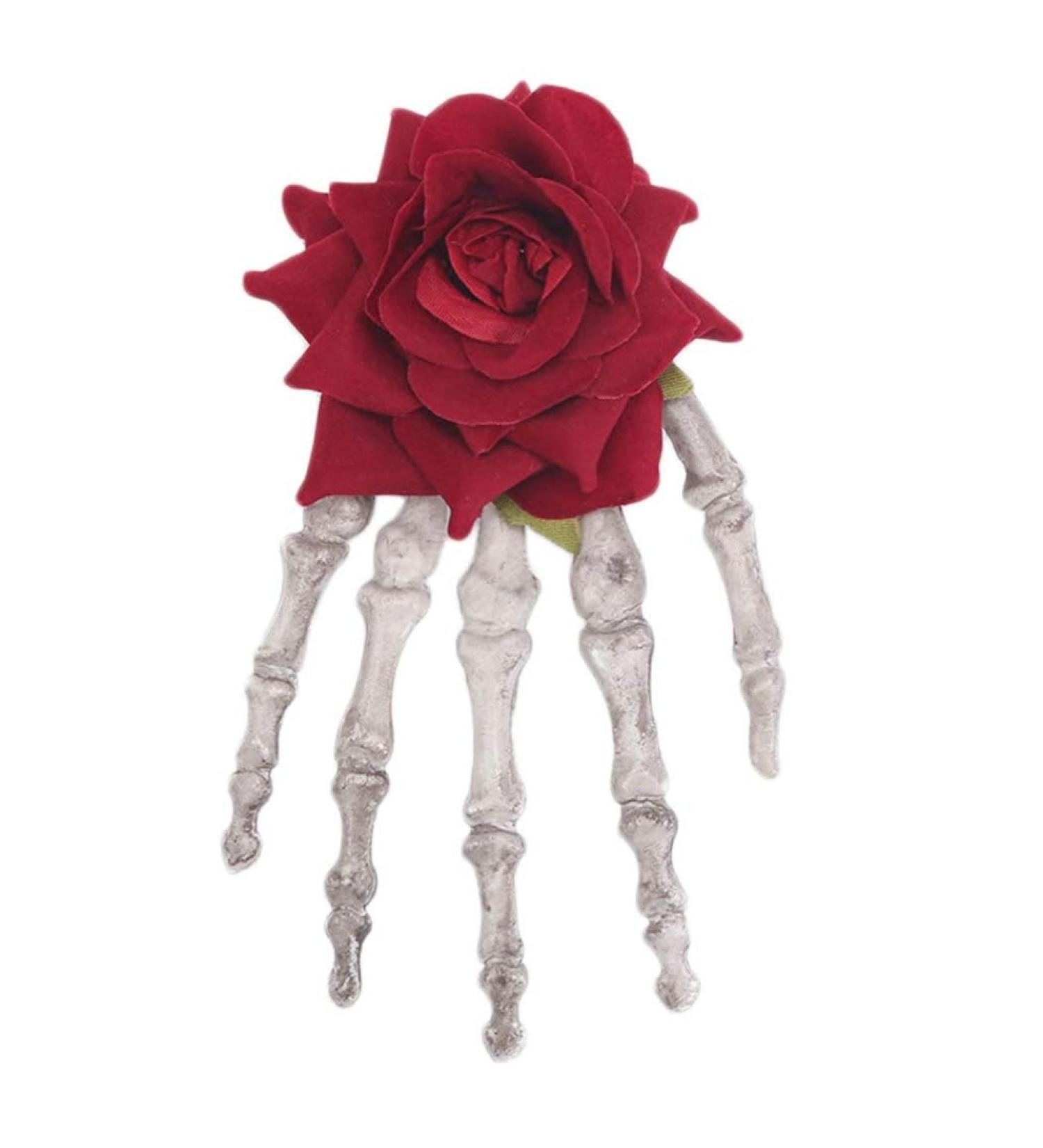 Skeleton Hands Hair Clip Halloween Rose Skull Barrette Zombie Punk Rock Hair Clip for Women Girls (15x8. 5cm) Halloween Decoration - Buy Online on GoSupps.com