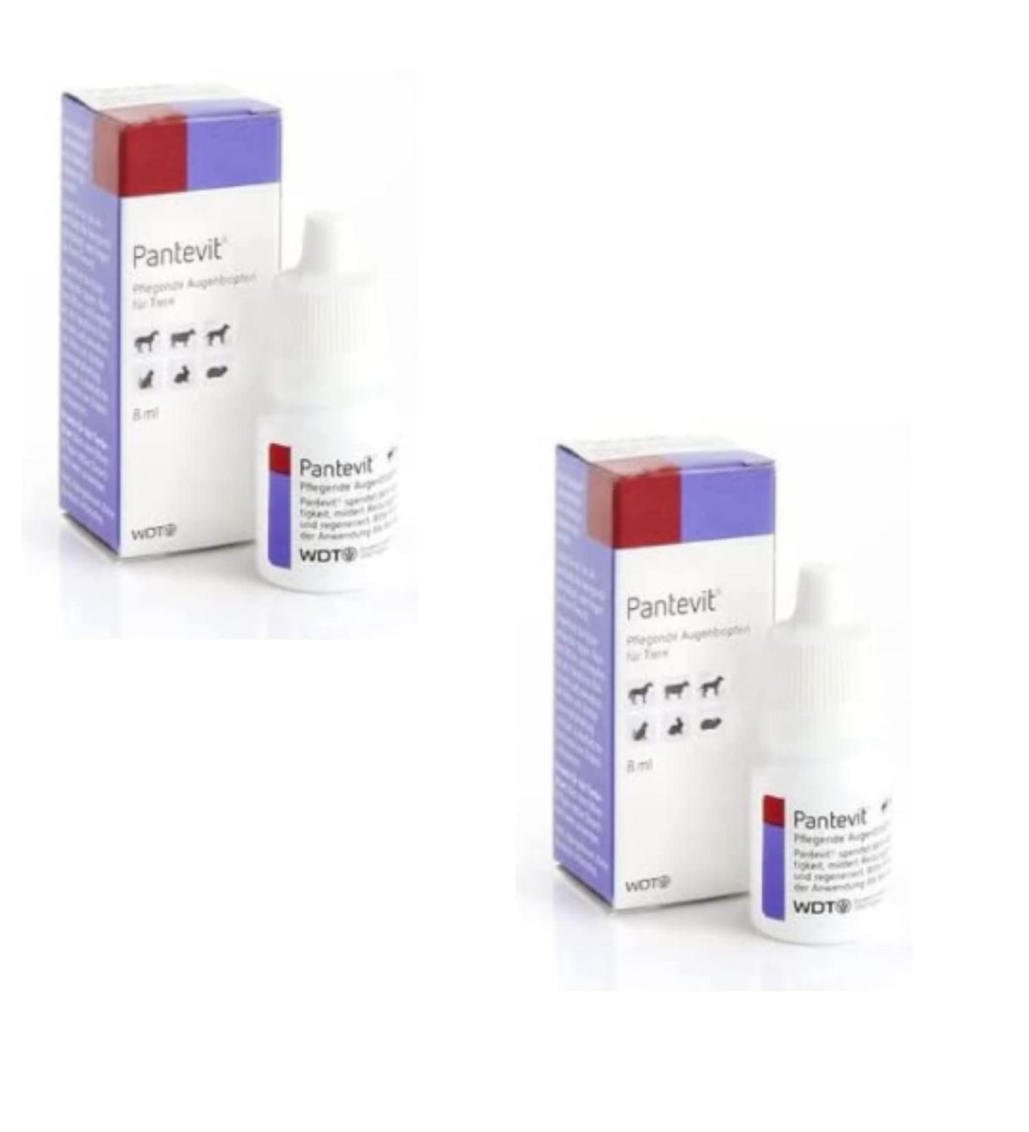 PANTEVIT Eye Drops for Animals | Double Pack 2 x 8 ml | Support Your Pet's Eye Health - International Shipping - Buy Online on GoSupps.com