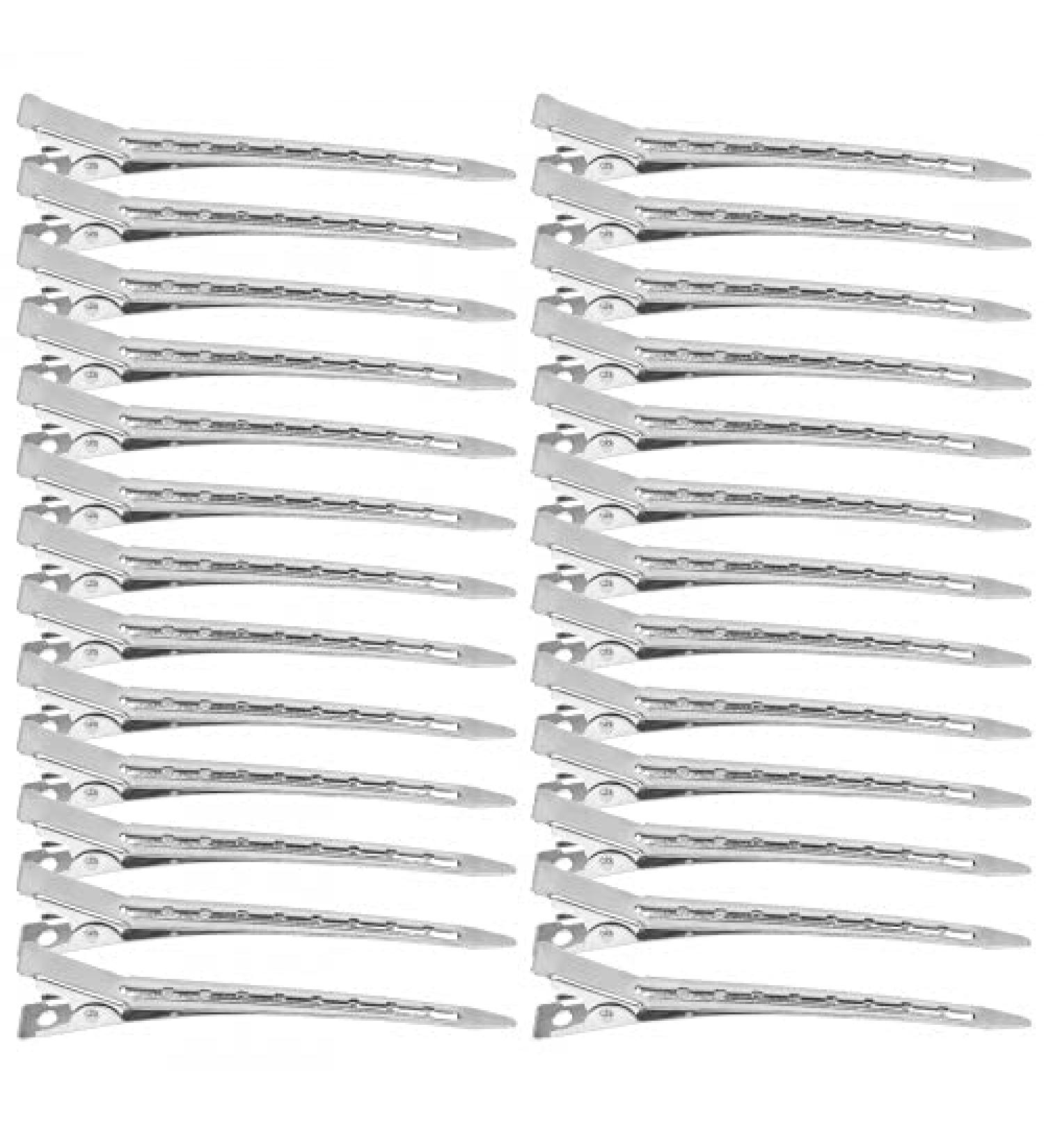 AvoDovA 26PCS Hair Clips 9CM Silver Professional Hair Styling Clips Metal Duck Billed Hair Pins Alligator Curl Clips for Girl Women - Buy Online on GoSupps.com