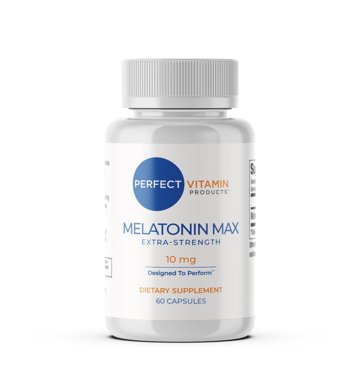 10mg Extra Strength Melatonin MAX High Dosage Melatonin Supports Healthy Sleep Cycle and Jet Lag Adjustment 100% Drug-Free, Vegan, Non-GMO, Gluten-Free (60 Capsules) (60 Capsule (Pack of 1)) - Buy Online on GoSupps.com