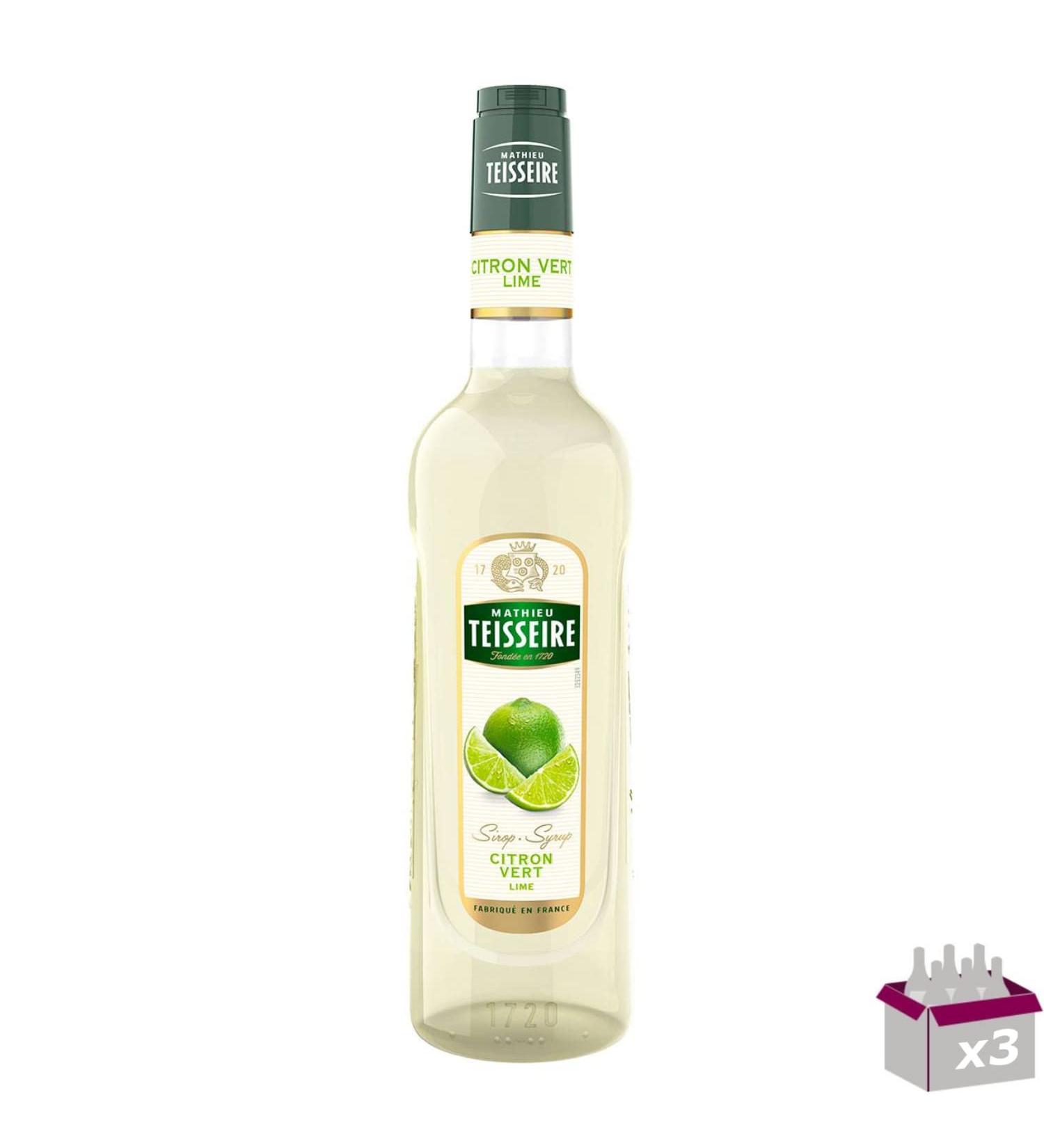 Set of 3 TEISSEIRE Lime Syrup 70 cl