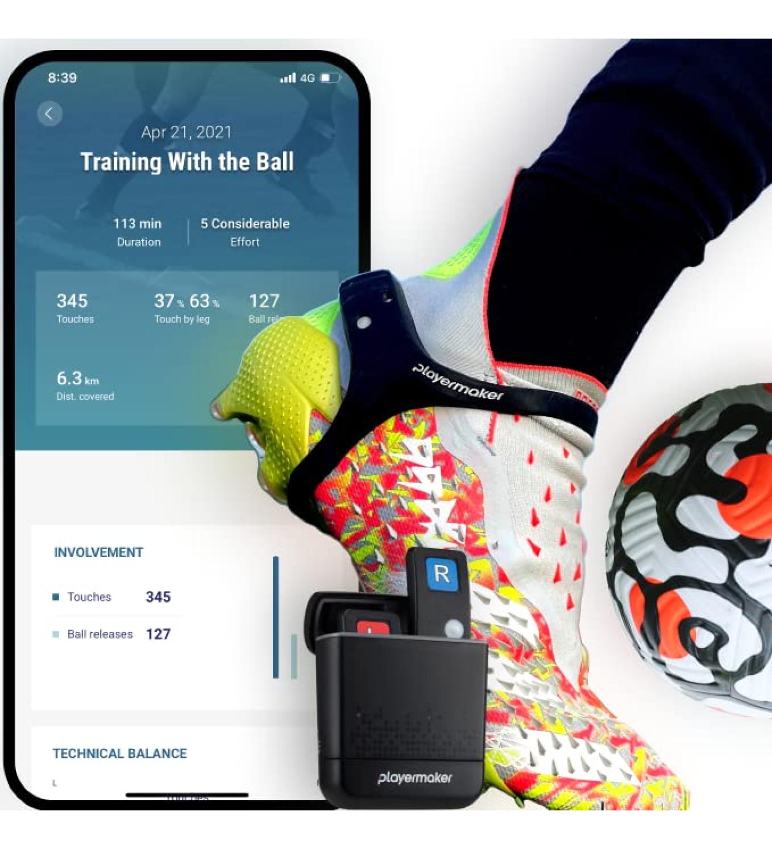 Playermaker Smart Soccer Tracker Analyzer - Physical & Technical Game Activity Metrics - iOS & Android Compatible - Medium Straps - 1 Year Subscription - Buy Online on GoSupps.com
