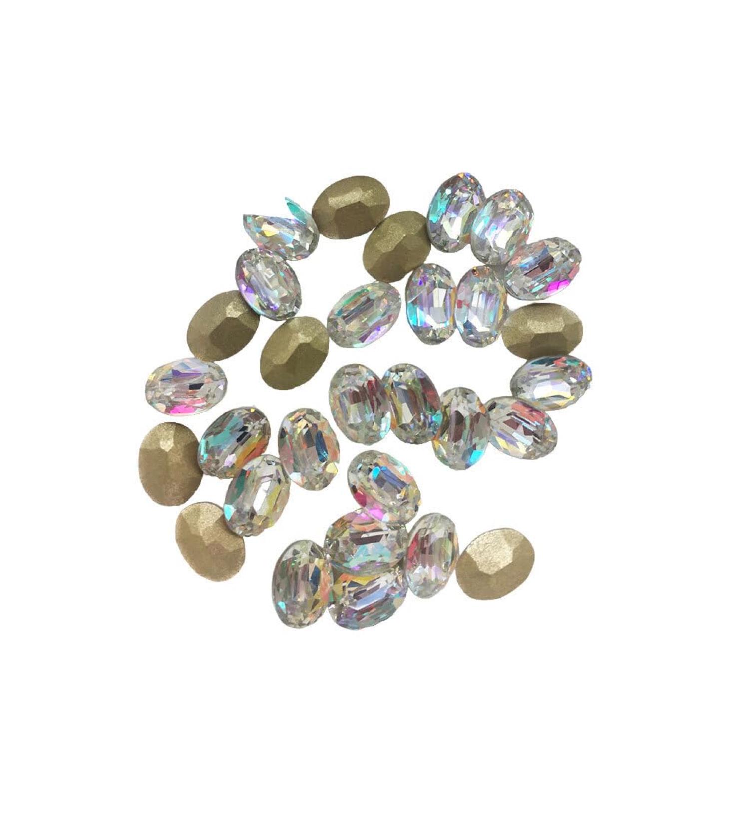dijiusidy Nail Rhinestones Manicure Decorations Multiple-Shape Multi-color Glass DIY Decor Stickers Eye-catching Beauty Tools 6 * 8mmOval 6*8mmoval - Buy Online on GoSupps.com