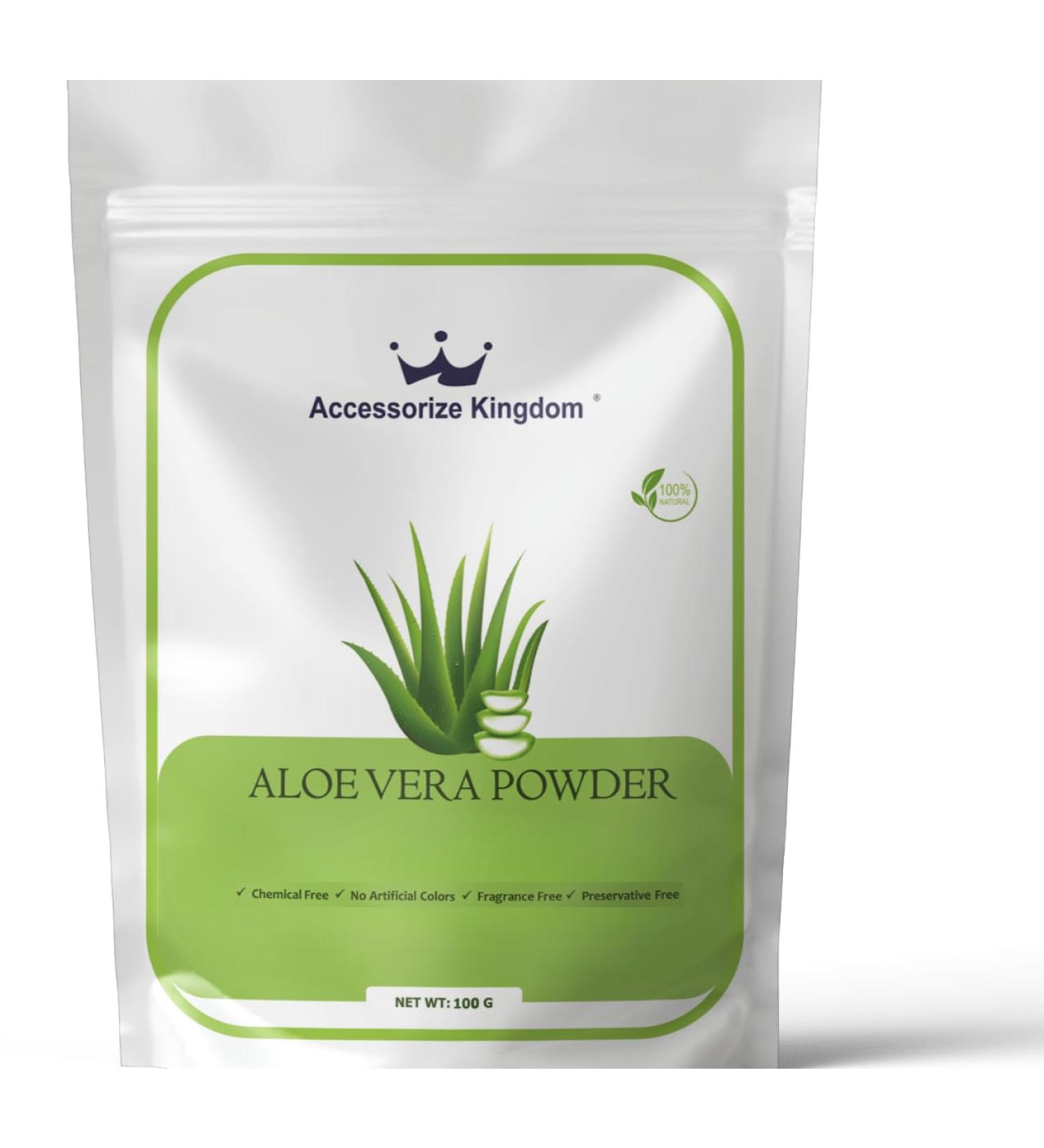 Aloe Vera Herbal Powder for External Use For DIY Face & Hair Packs | 3.5 oz (100g ) Aloe Vera 3.53 Ounce (Pack of 1) - Buy Online on GoSupps.com