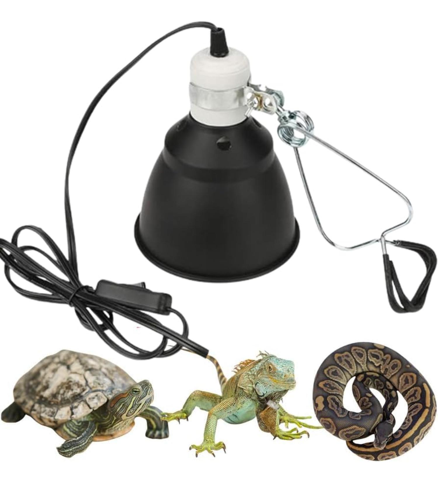LytLStrox 200W Reptile Heat Lamp Holder Set Lampshade Clip and BS Plug for E27 UVA/UVB Bulbs Ideal Fixture for Tortoise Lizard Snake Spider Chick Pets in Terrariums - Buy Online on GoSupps.com