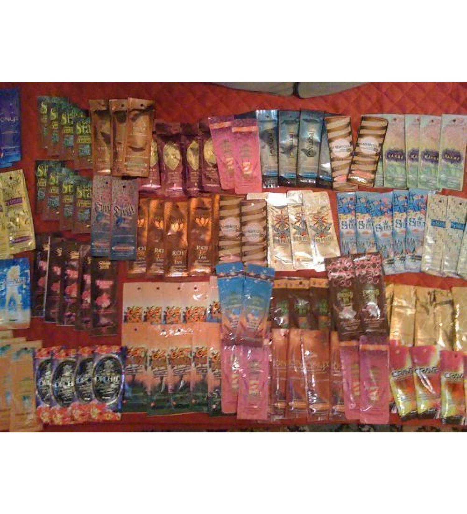 50 New Assorted Indoor Tanning Bed Lotion Packets Samples Packetes
