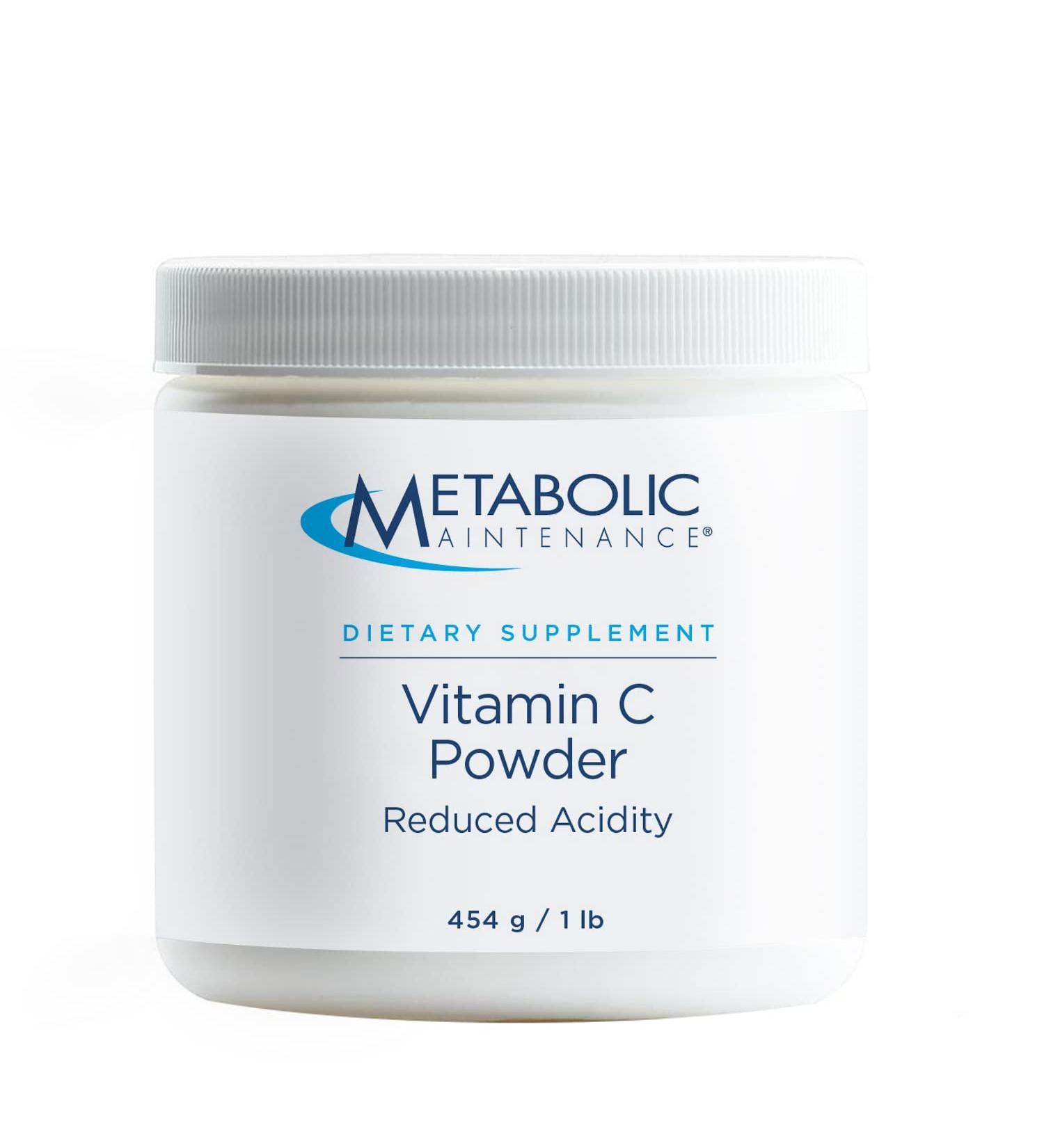 Metabolic Maintenance Vitamin C Powder - 1000mg Premium Ascorbic Acid & Sodium Ascorbate - Immune Support & Adrenal Health - 1lb / 454g - Buy Online on GoSupps.com