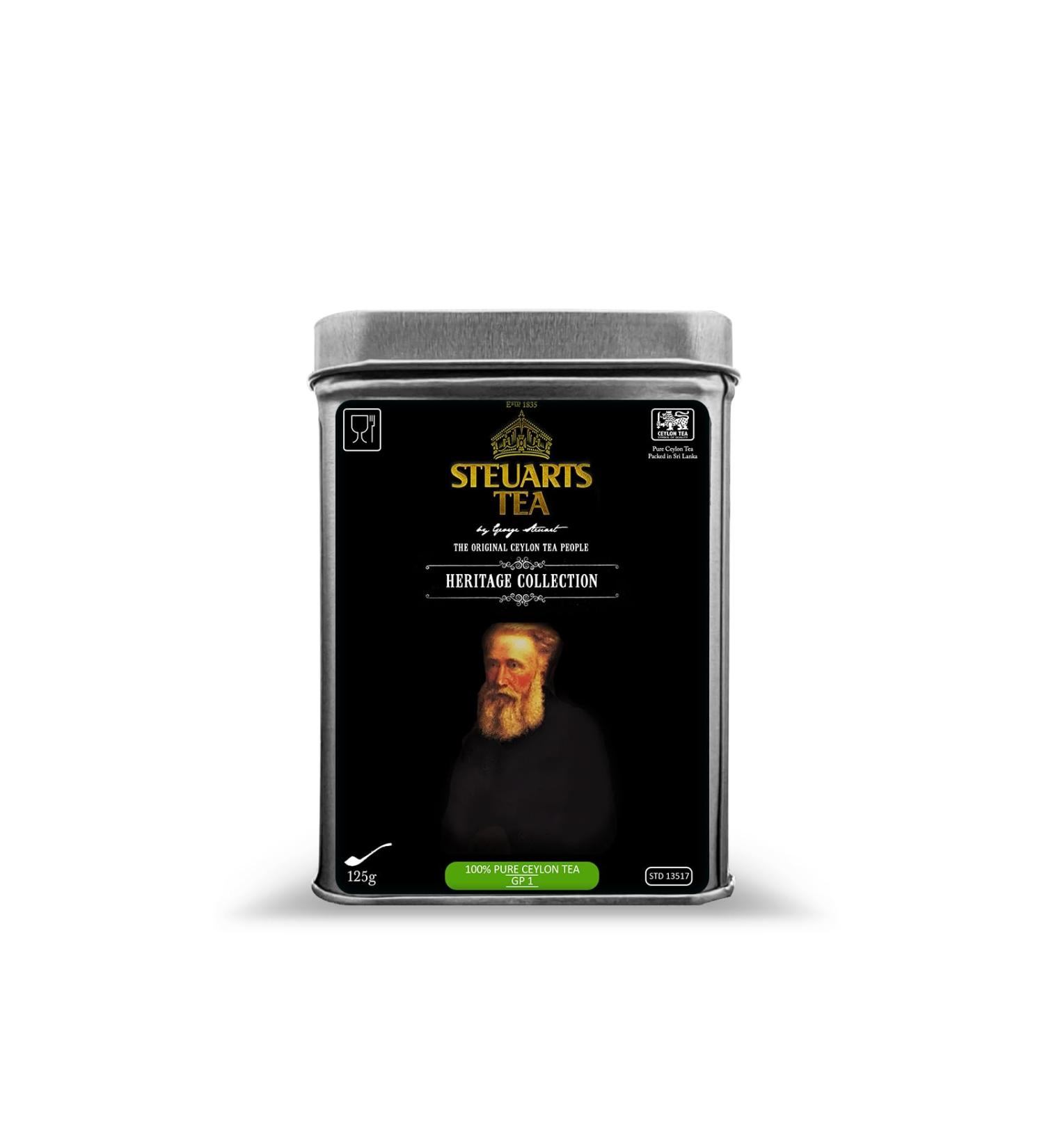 Steuarts Tea - Premium Grade One Gun Powder Ceylon Green Tea (GP1)-125g - Buy Online on GoSupps.com