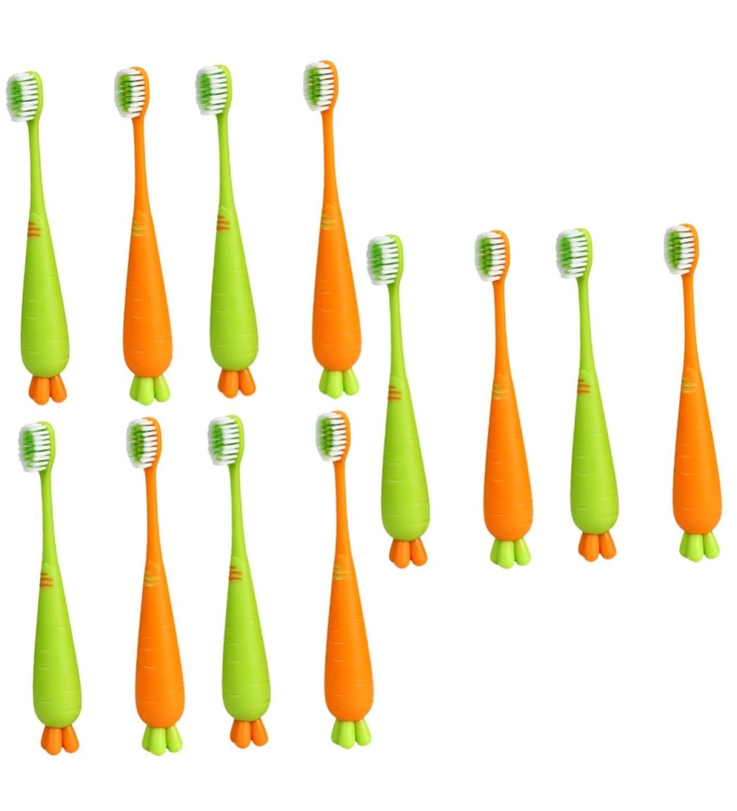 Buy Minkissy Manual Toothbrush Set - 12 Pieces Carrot Travel Toothbrushes for Kids | Childrens Dental Care - Buy Online on GoSupps.com