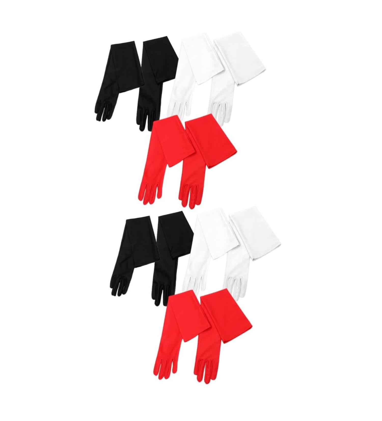 Beavorty 6 Pairs long gloves women costume bridal dance gloves elbow length gloves decorative gloves satin finger gloves mittens opera performance gloves spandex portable Miss clothing - Buy Online on GoSupps.com