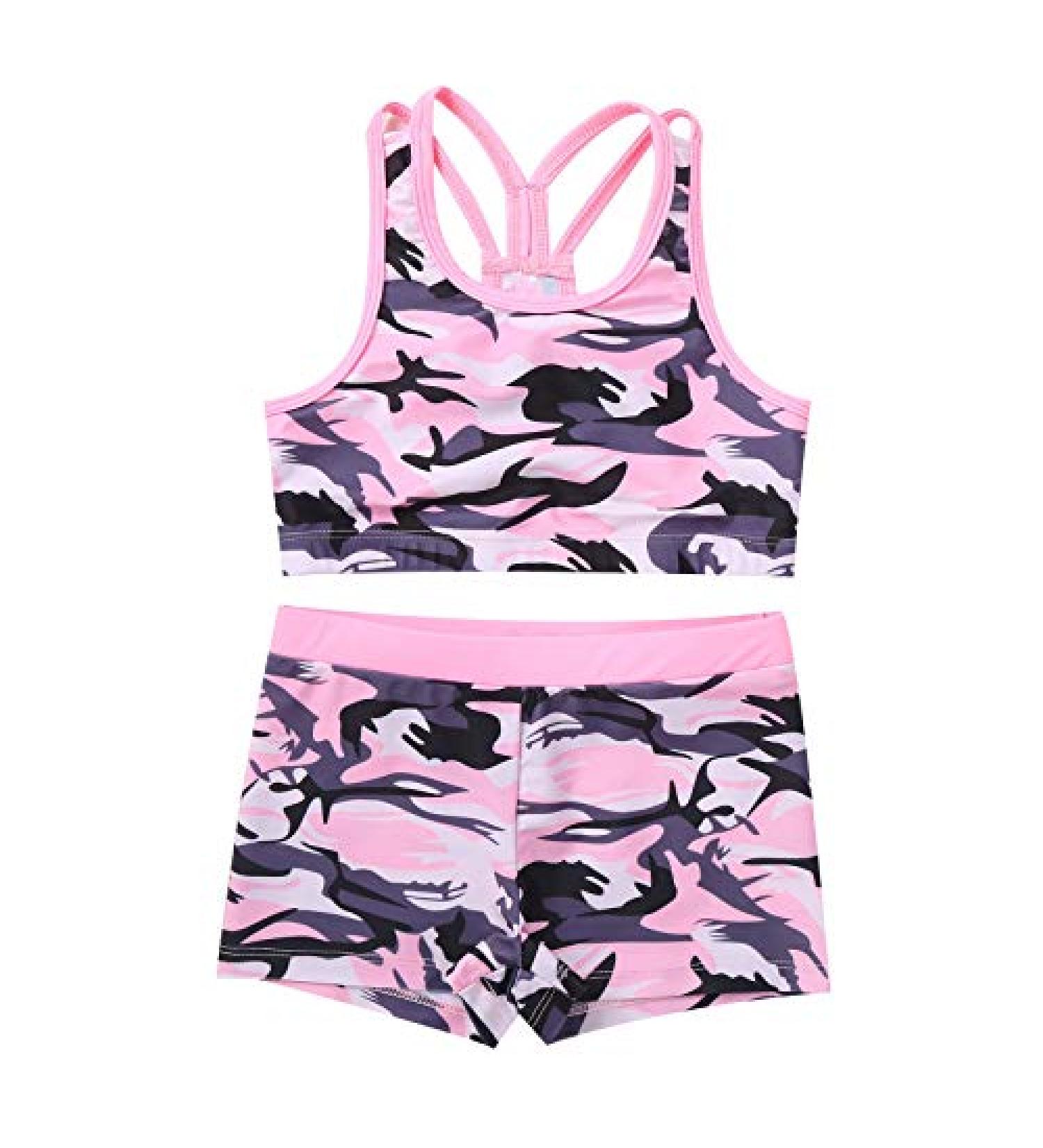 Moily Girls Camo Pink Gymnastics/Dance Two Piece Outfit 7-8 - Buy Online on GoSupps.com
