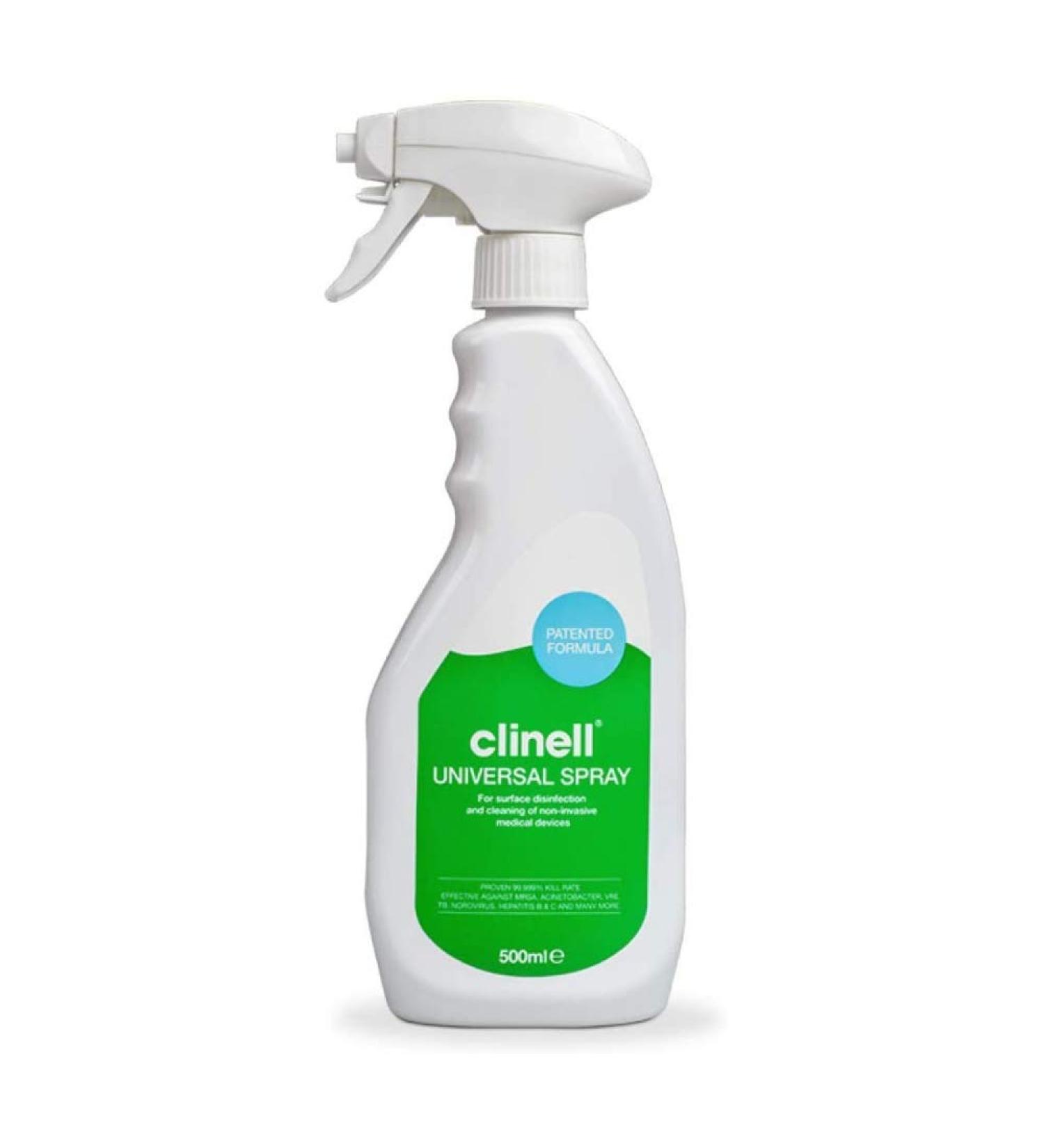 Clinell Universal Cleaning and Disinfectant Spray - 500ml - Kills 99.9% of Germs - Gentle on Skin - Bleach-Free - 1 Bottle - Buy Online on GoSupps.com