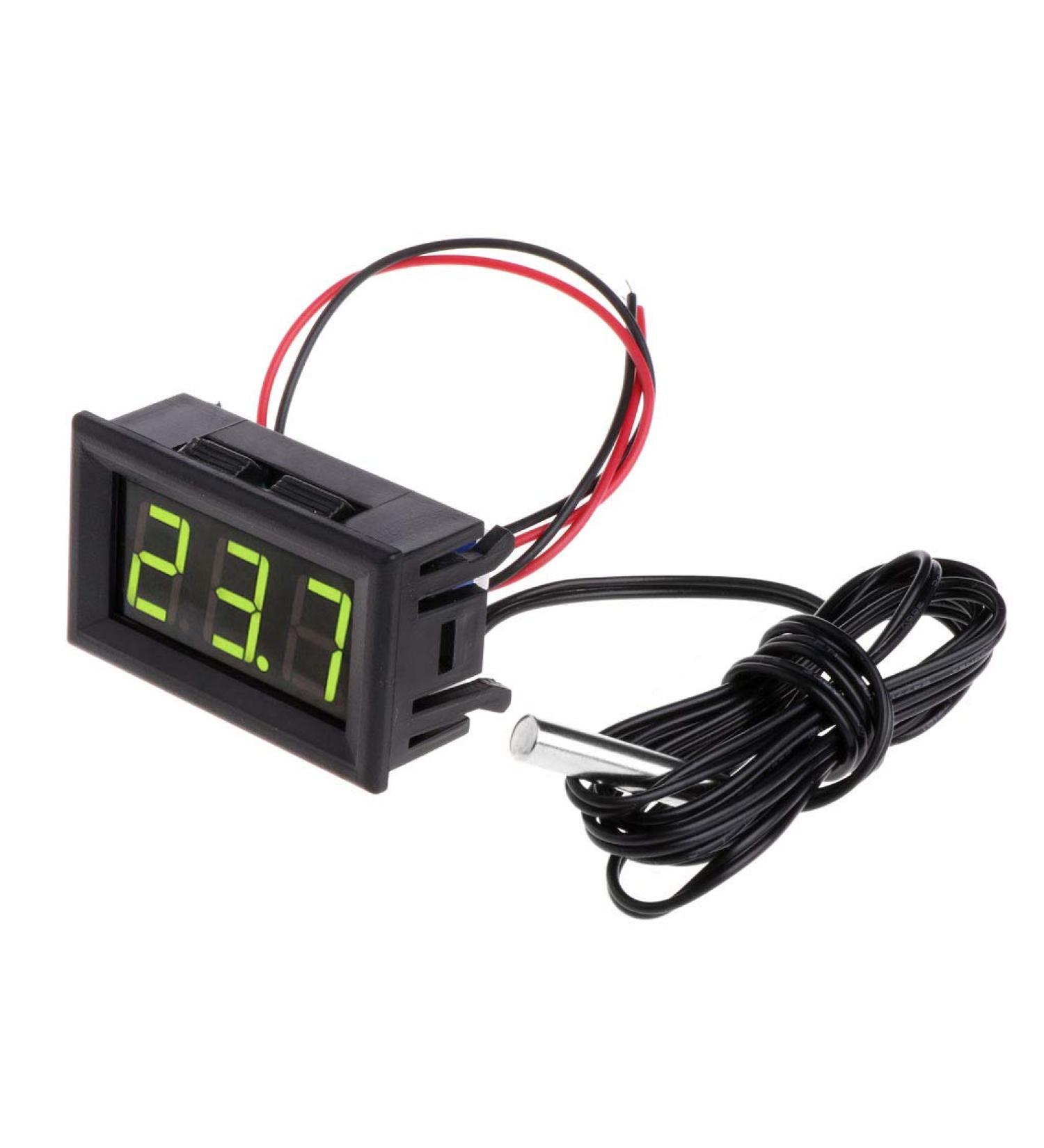 Dchaochao Digital LED Thermometer Gauge Thermometer Car Temperature -50 110 c DC 12v (Green) - Buy Online on GoSupps.com