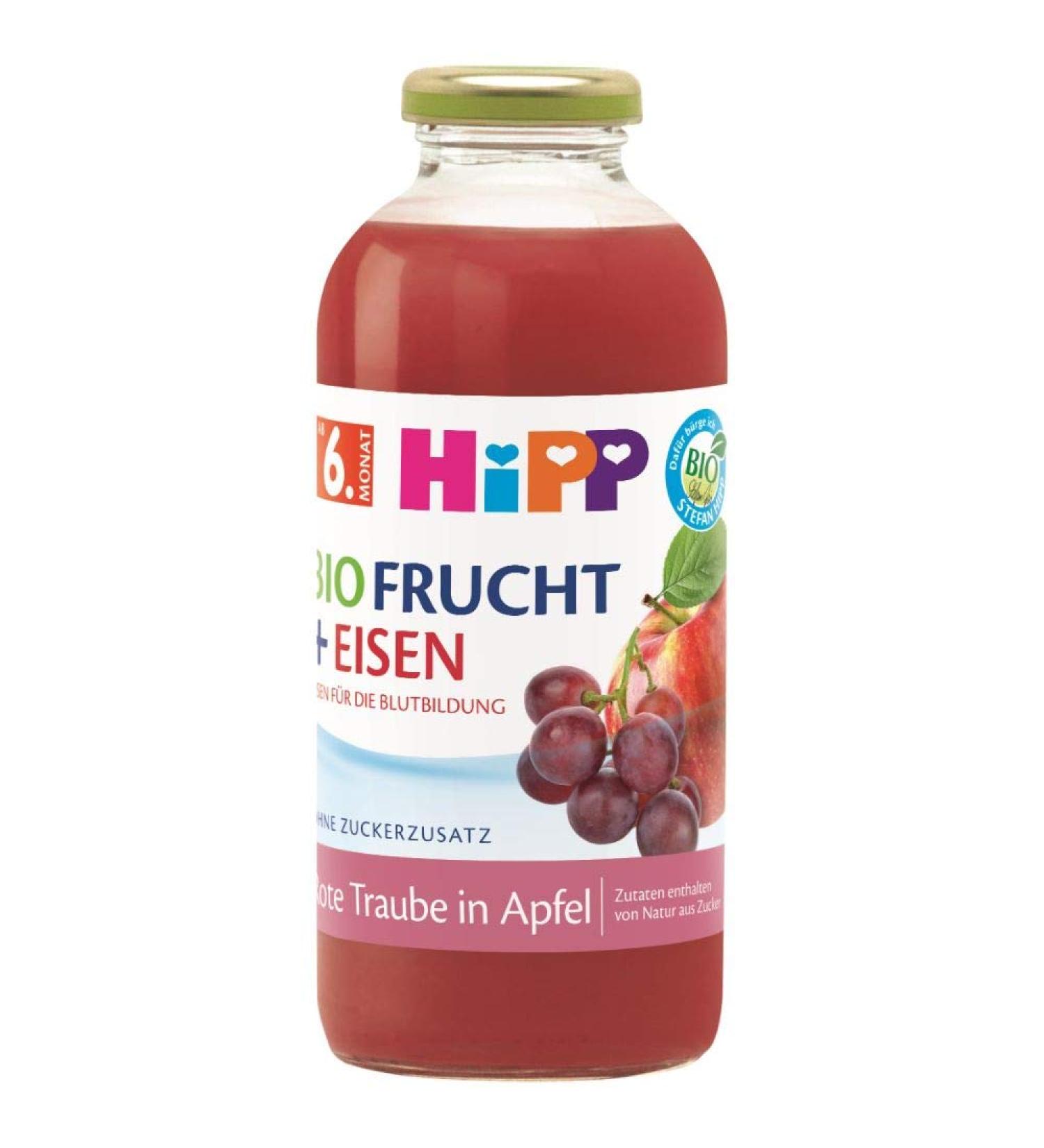 HiPP Organic Fruit Juice Drinks + Red Grape in Apple with Iron 500 ml Apple with Iron 500 ml (1 pack)