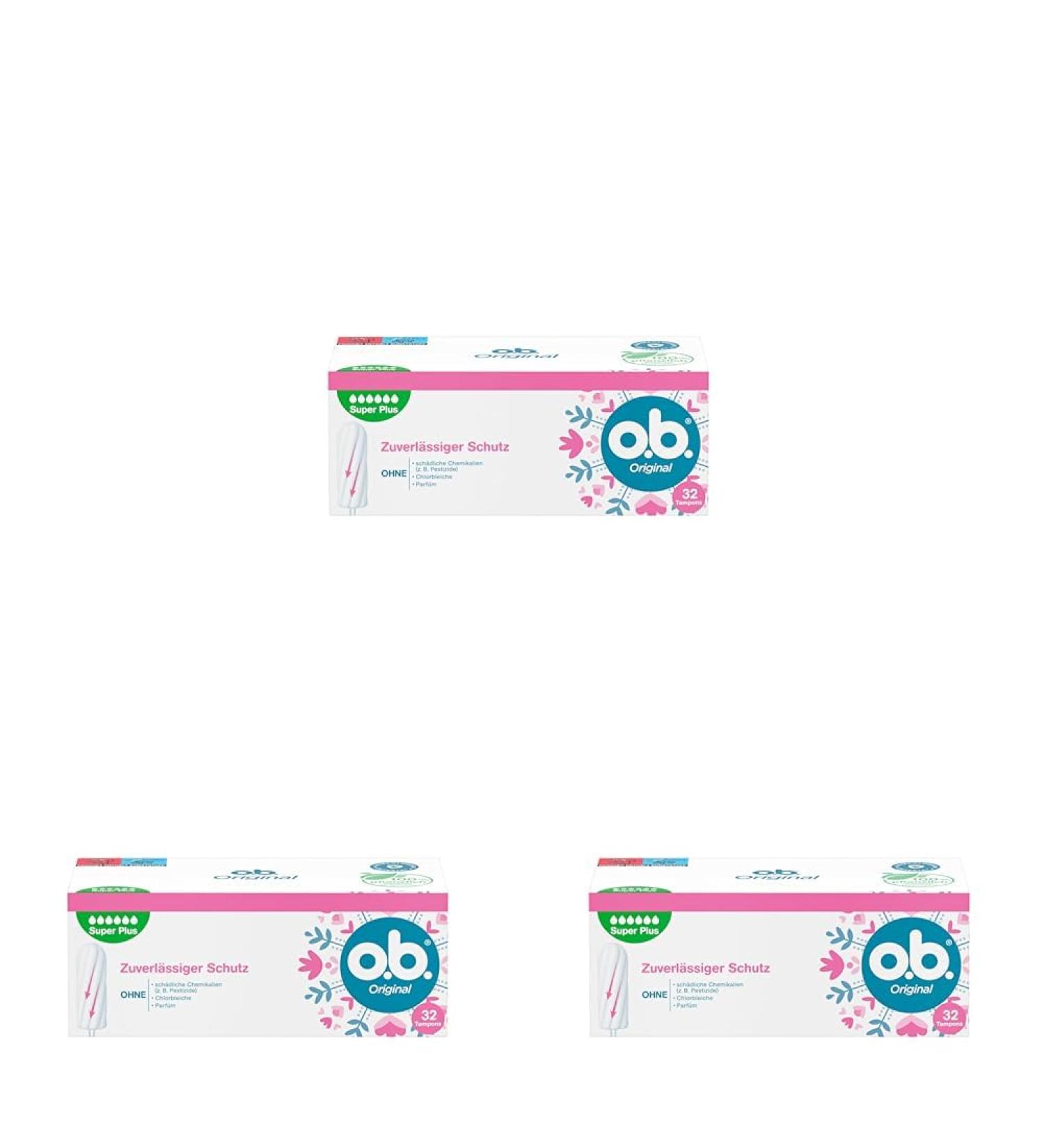 Original Super Plus Tampons - 32 Pieces (Pack of 3) | StayDry Technology & Reliable Protection for Heavy Flow Days - Buy Online on GoSupps.com