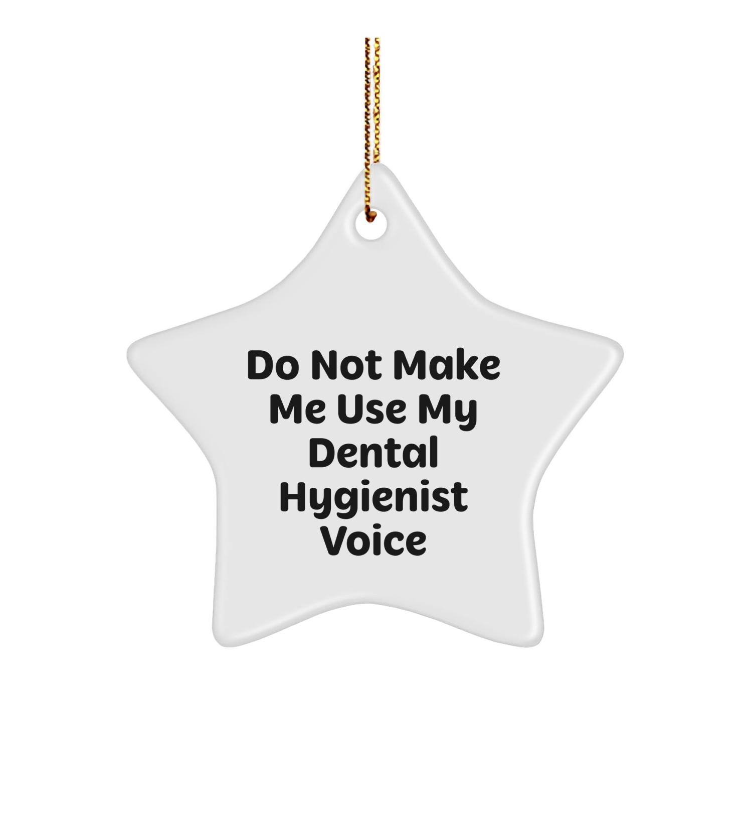 Dental Hygienist Star Ornament Funny Gifts from Family Friends for - Do Not Make Me Use My Dental Hygienist Voice Star Ornament Christmas