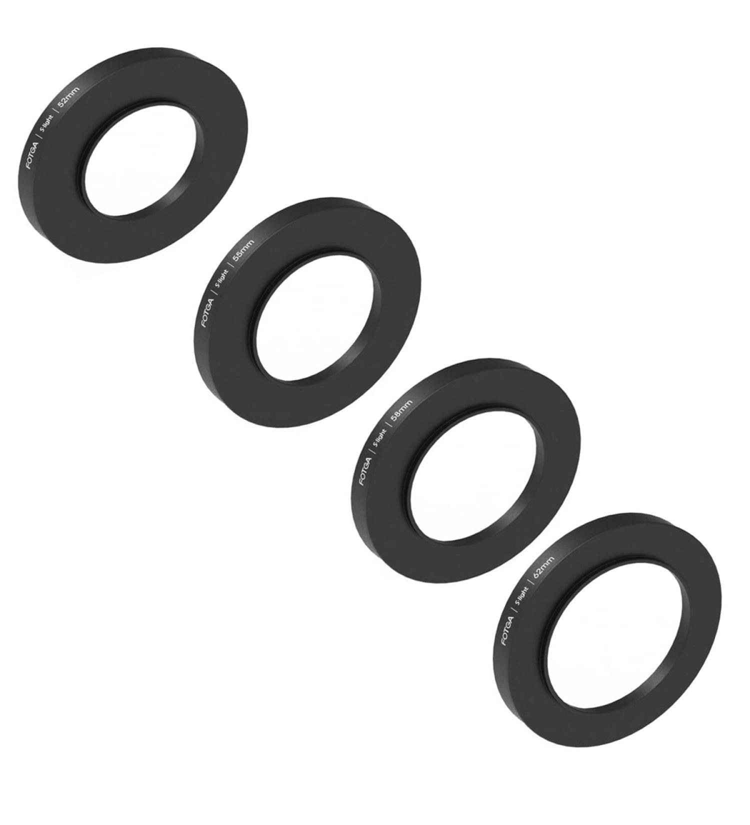 Fotga Aluminum 52mm 55mm 58mm 62mm Filter Ring Adapter Set for DP500IIIS S.Light Mini Lightweight Matte Box  52mm/55mm/58mm/62mm ring adapter set