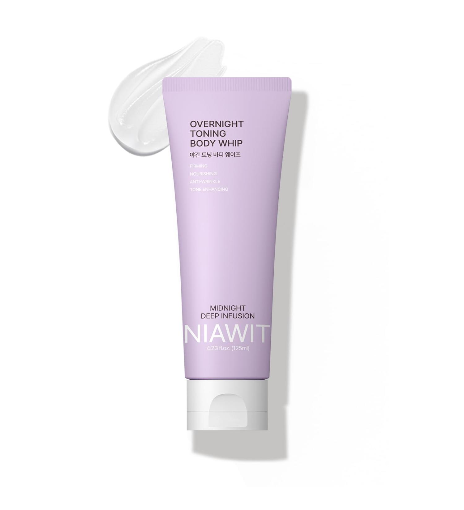 NIAWIT Overnight Toning Body Whip Firming & Nourishing Night Cream for Loose Skin on Arms Thighs & Belly | Smooth & Toned Look Clinically Tested Skin Firming Cream 4.18 Fl Oz - Buy Online on GoSupps.com