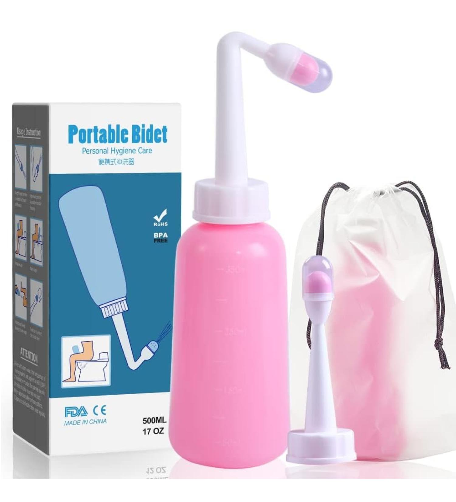 Snykes Postpartum Perineal Wash Bottle - 500ml Portable Bidet for Women | Peri Recovery & Postpartum Care | Maternity Essentials for New Moms - Pink - Buy Online on GoSupps.com