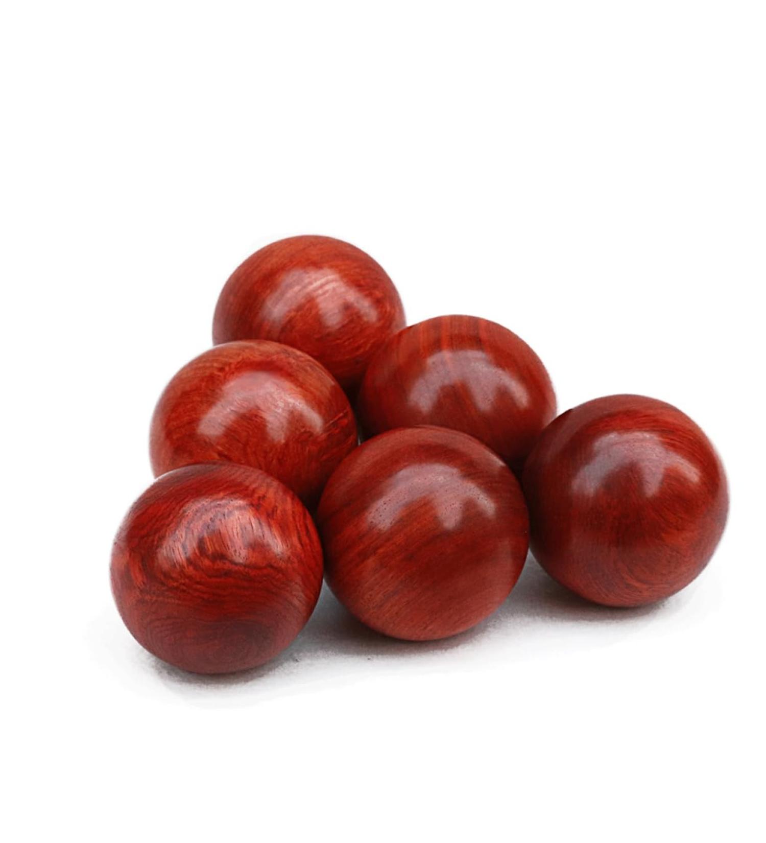 Solustre Wooden Craft Baoding Balls - Hand Massage & Fitness - 2-Pack Rolling Handballs for Gym & Relaxation - Buy Online on GoSupps.com
