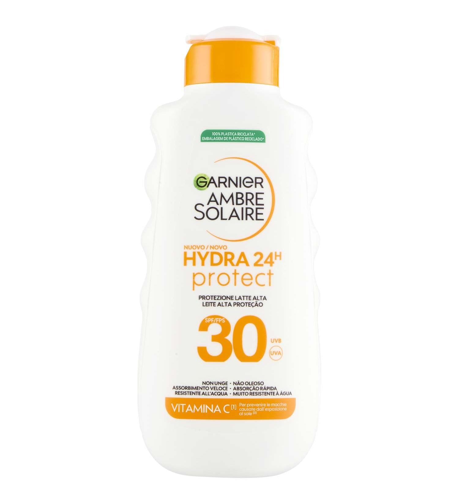  Garnier Garnier Ambre Solaire Hydra 24H Protect Milk SPF30 175ml - Non Greasy - Water Resistant - Vitamin E - Cruelty-Free International Approved - Buy Online on GoSupps.com