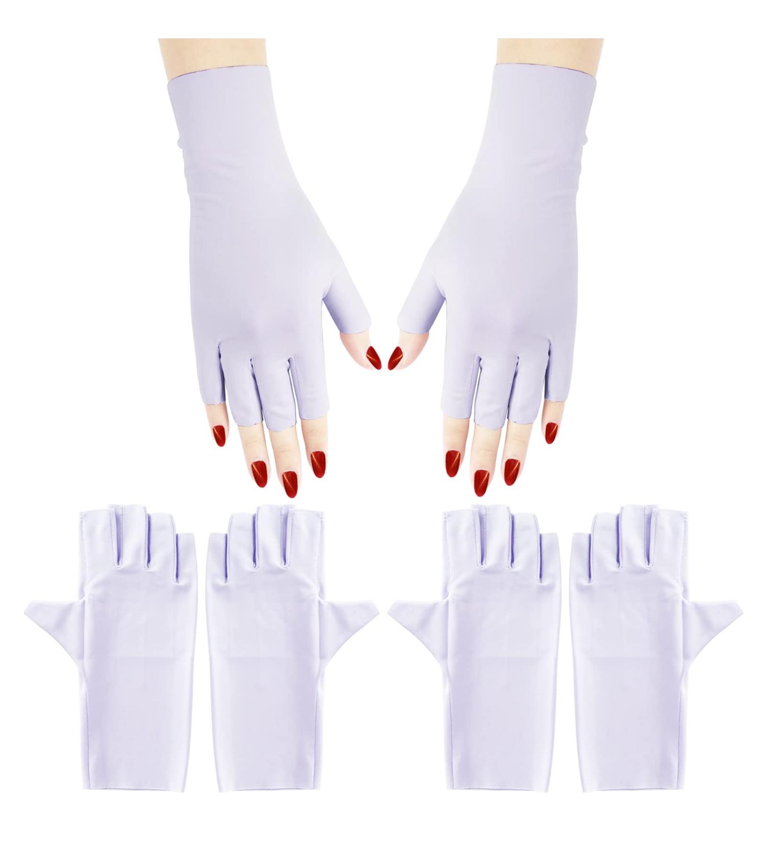 Arqumi UV Gloves for Gel Nails - 2 Pairs of Fingerless UV Protection Gloves for Gel Manicure - Buy Online on GoSupps.com