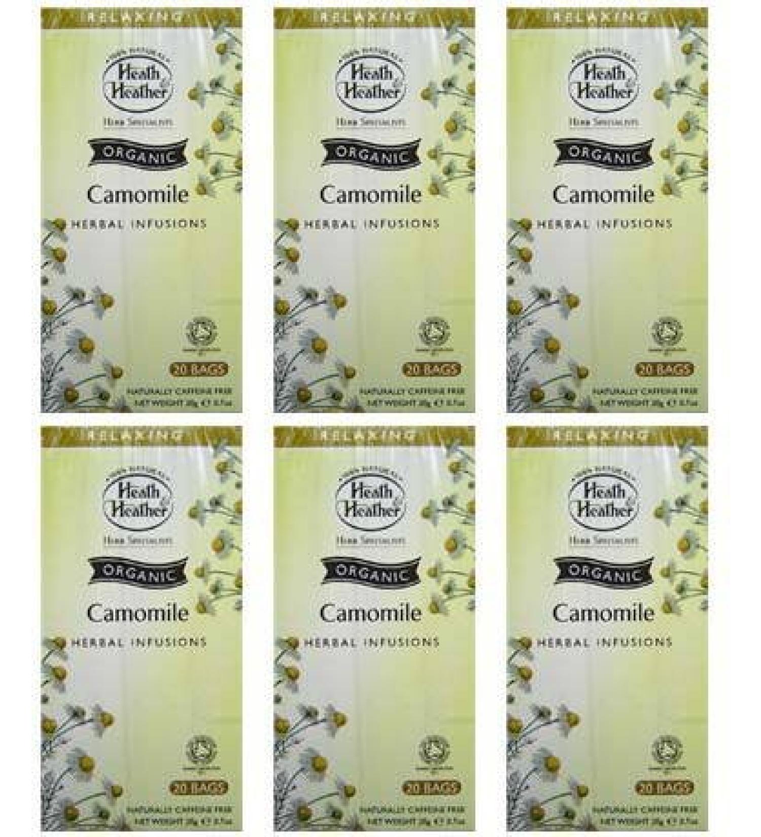 Heath & Heather Heath And Heather Pack of 6 Organic Chamomile Herbal Tea Bags
