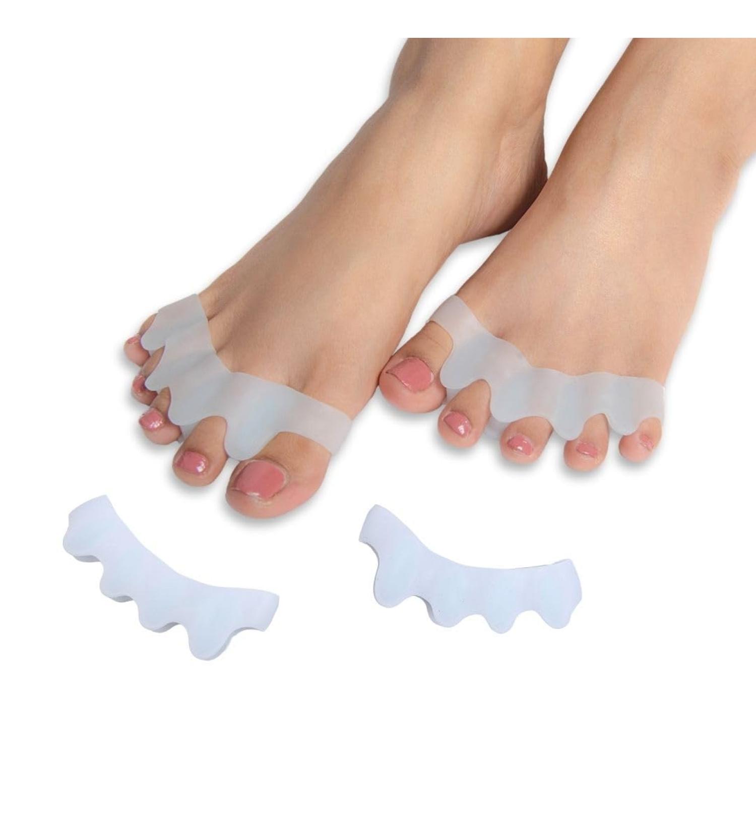 Buy Wonder Care Silicone Toe Separator - Gel Toe Pads Bunion Corrector & Hammer Toe Straightener - Comfortable One Size White Pair for Yoga & Foot Pain Relief - International Shipping Available - Buy Online on GoSupps.com