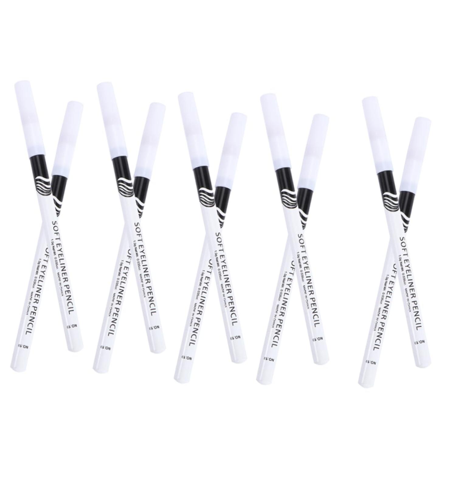 DRESSOOS 72 Pcs Eyeliner Pencil Eye Liner Pen Eyebrow Definer Pencil Glitter Eyeliner Woman Wooden Pole White - Buy Online on GoSupps.com