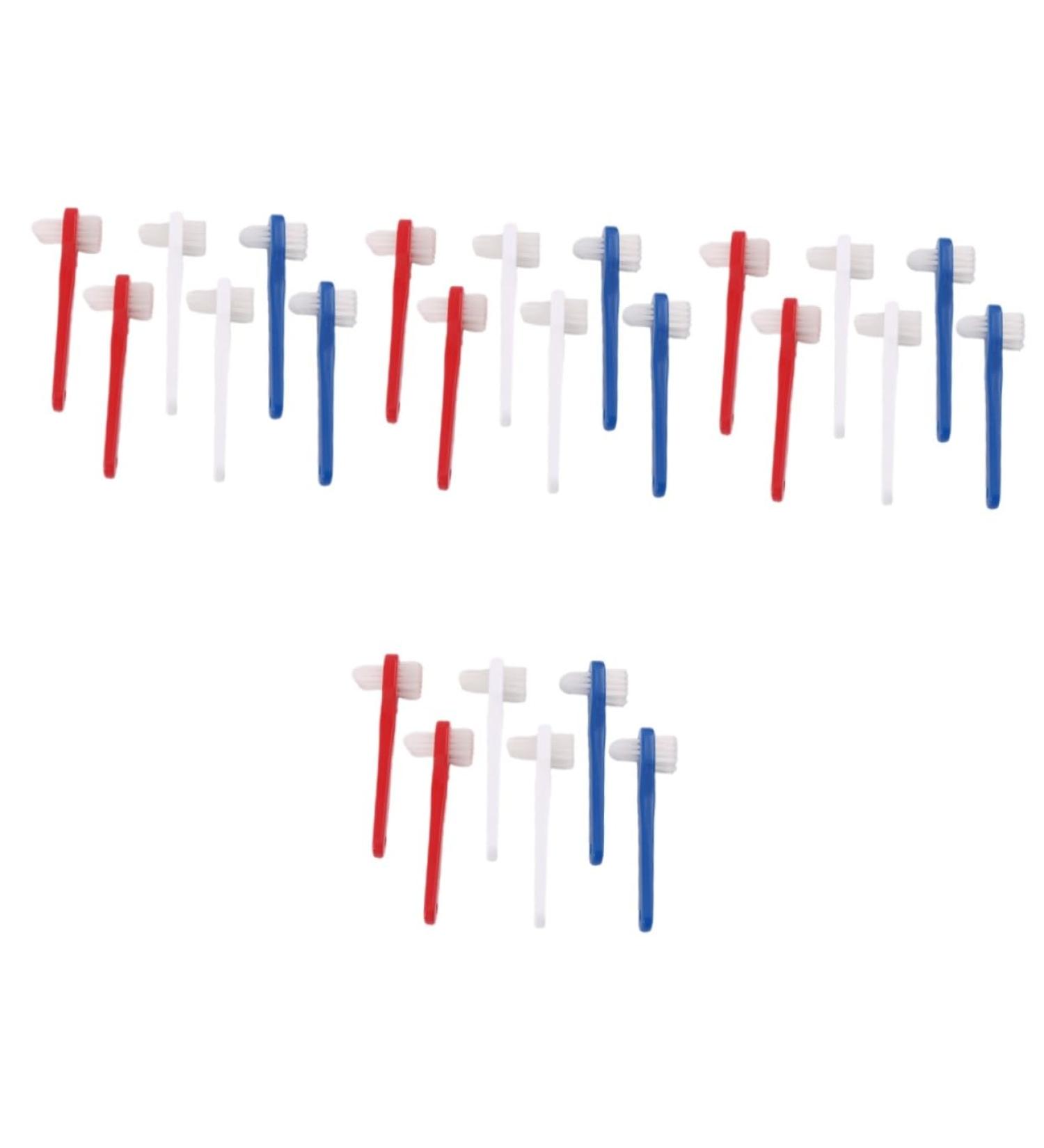 IPETBOOM 24 STK Double-Headed Toothbrush Travel Oral Clean Supply | Prothesis Brush for Cleaning Tools | Multi-Color Pack - Buy Online on GoSupps.com