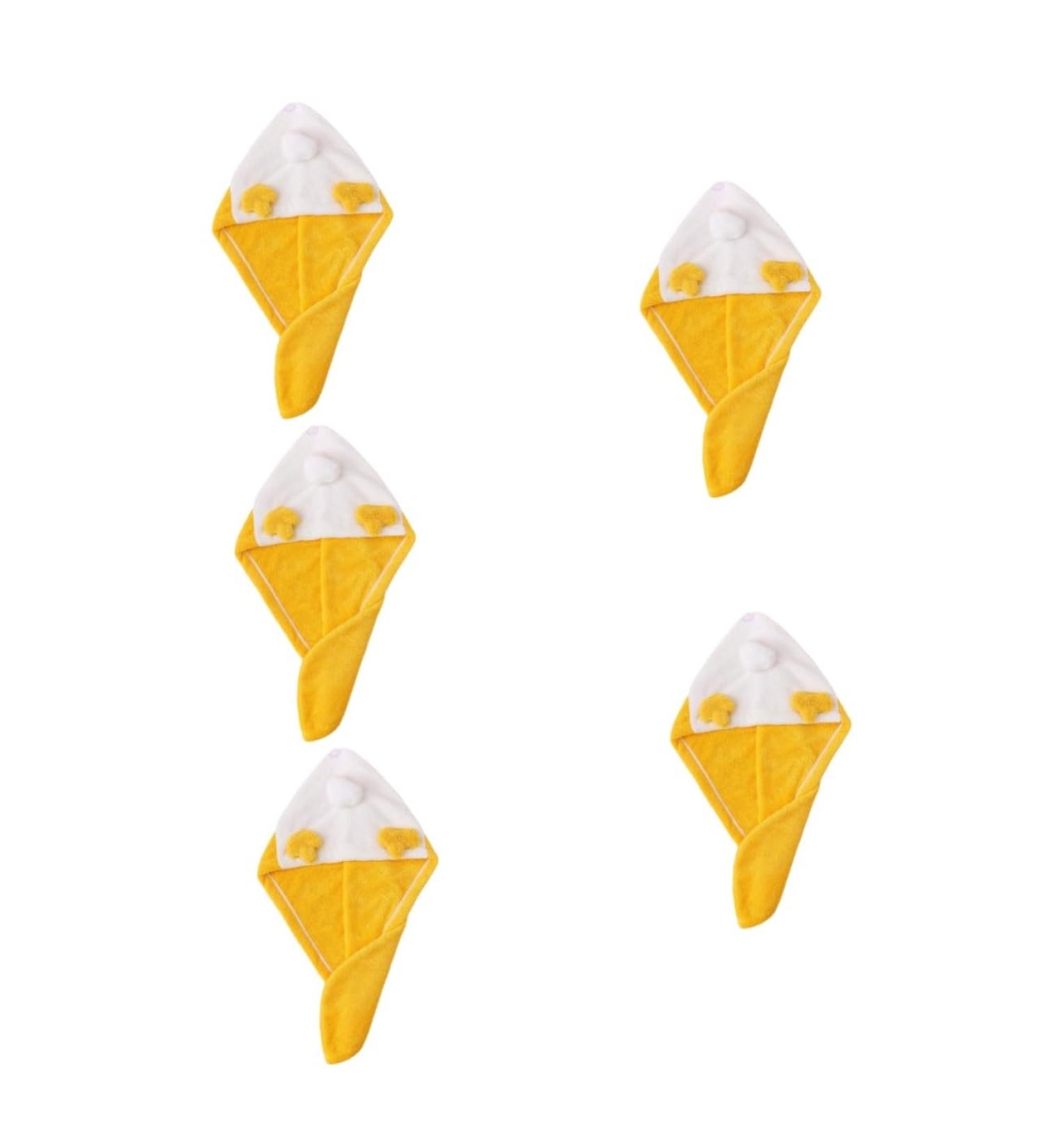 Amosfun 5pcs Coral Fleece Dry Hair Hat Elastic Hair Bands Hair Fast Drying Towel Micro Fiber Towel Microfiber Hair Drying Hat Hats Has Shower Hair Turban Cute Dry Hair Bag Yellowx5pcs 52x23cmx5pcs - Buy Online on GoSupps.com