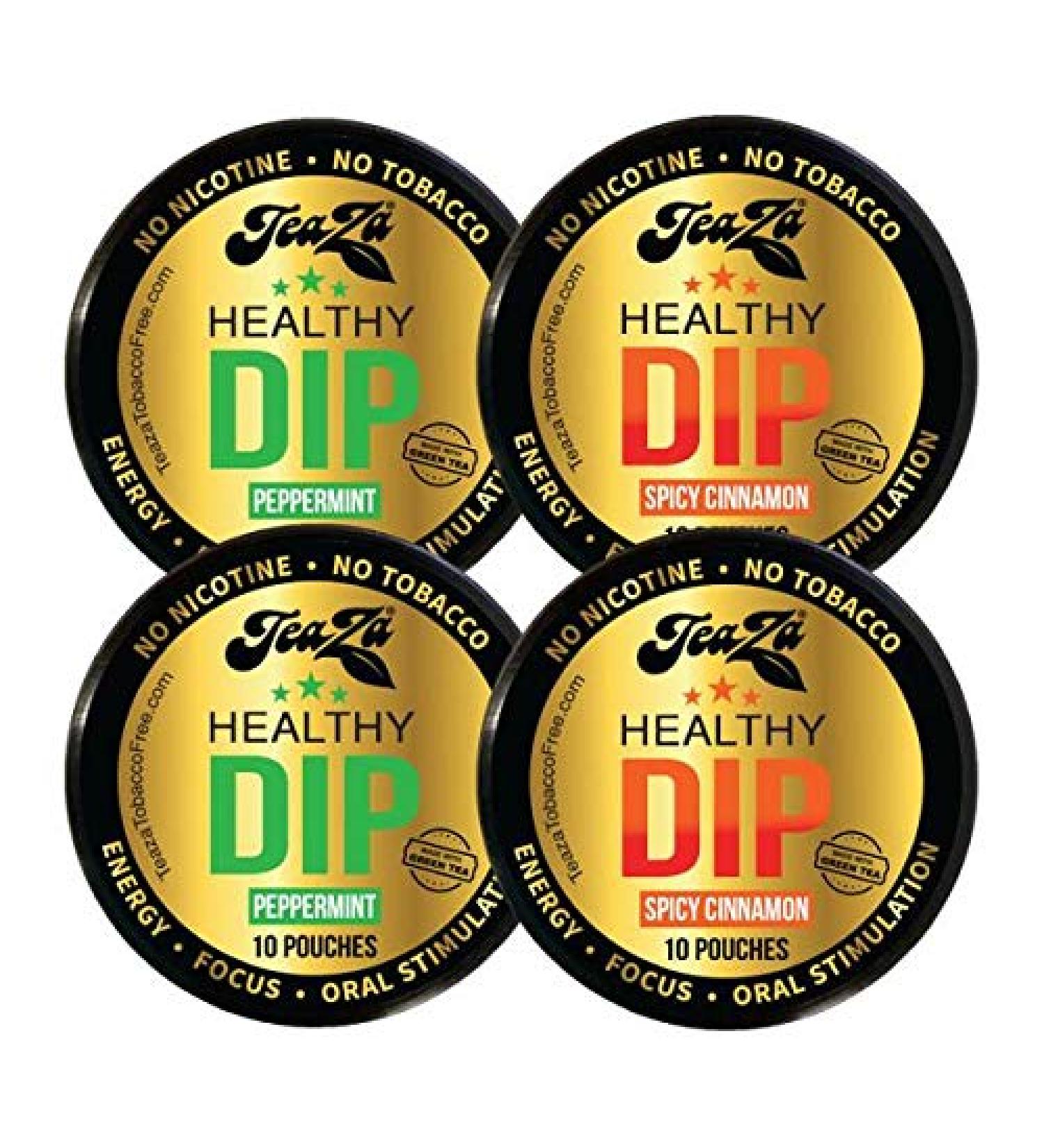 Teaza Herbal Energy Pouch Bundle - Peppermint & Spicy Cinnamon Flavor, Tobacco Replacement - 4 Pucks - Buy Online on GoSupps.com