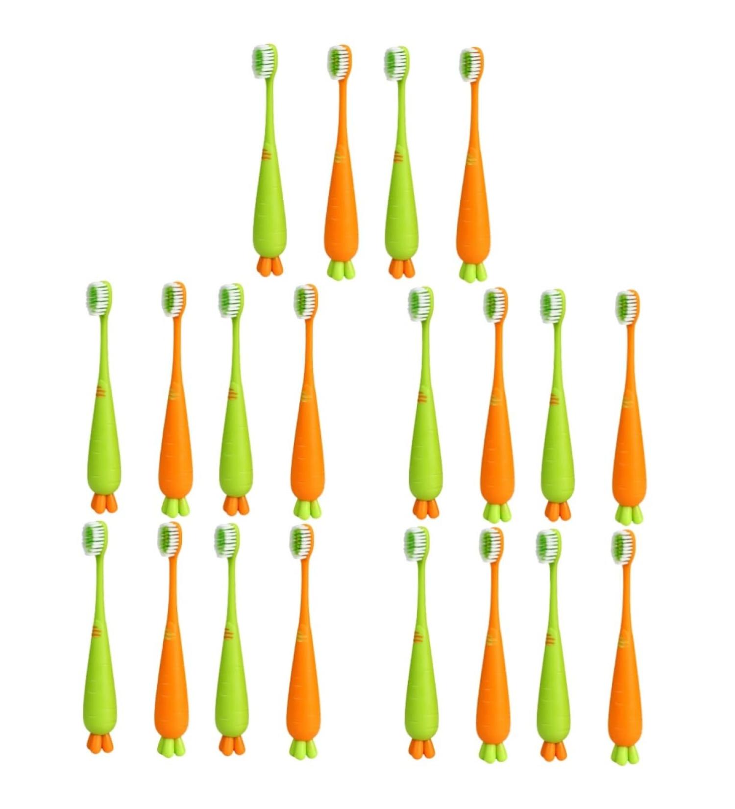 Buy Healvian 20 Pack Carrot Toothbrush Set for Kids | Toddler & Children's Travel Toothbrushes | Household Dental Care - Buy Online on GoSupps.com