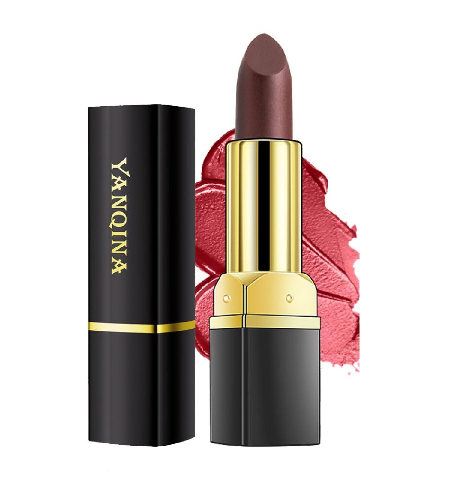 Waterproof Long Lasting Shimmer Lipstick - Black Rose | Shiny Liquid Lip Color for Women | Makeup Cosmetics - Buy Online on GoSupps.com