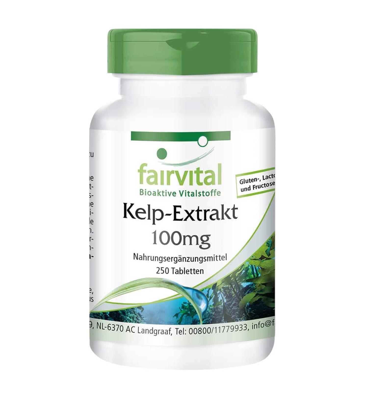 Fairvital Kelp Tablets - 150mcg Natural Iodine from Brown Algae - High Dose 250 Vegan Tablets | International Shipping - Buy Online on GoSupps.com
