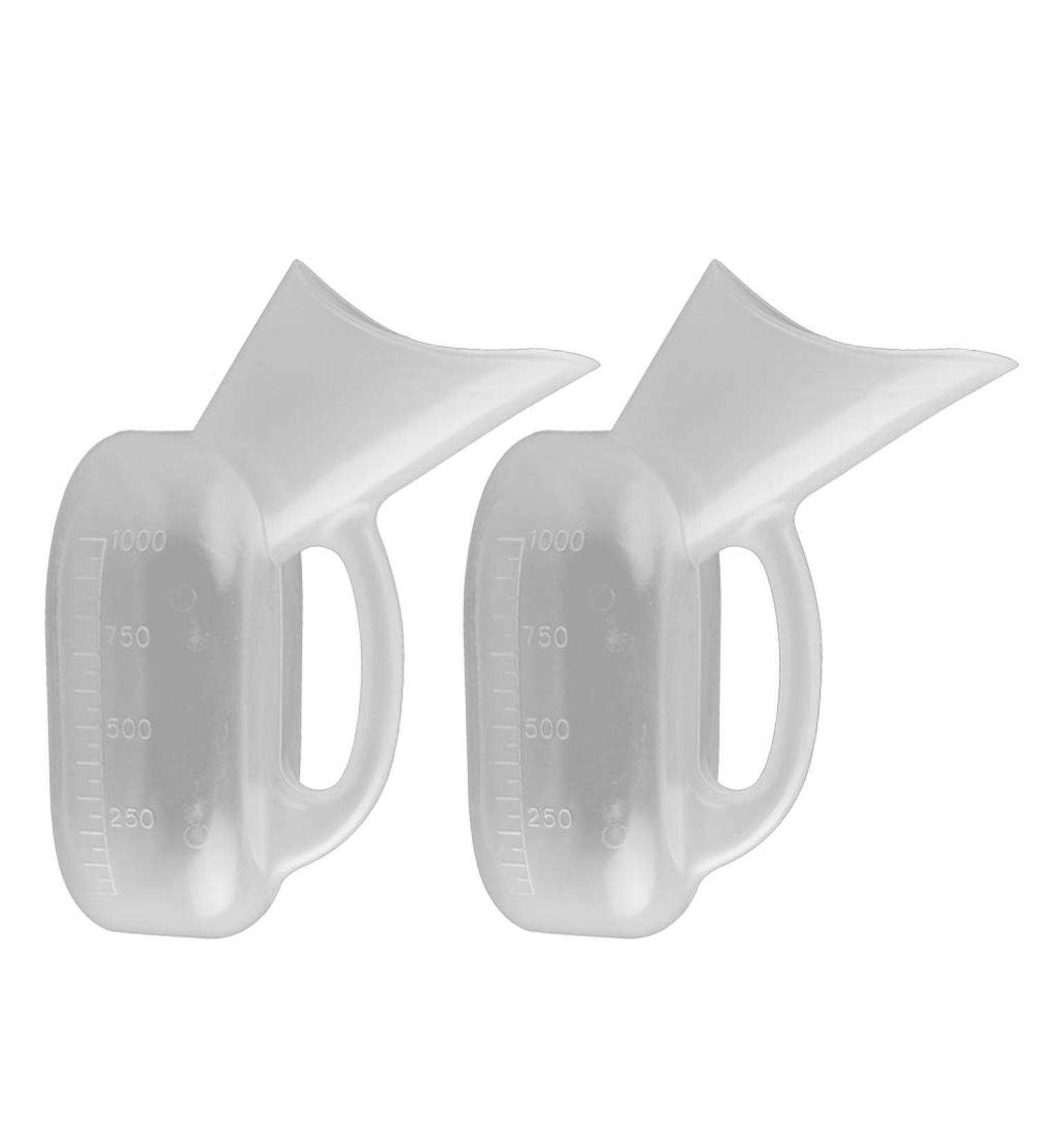 Milisten 2pcs Female Urinal 1000ml - Portable Urine Bottle for Hospital, Home, Camping, Travel - Buy Online on GoSupps.com