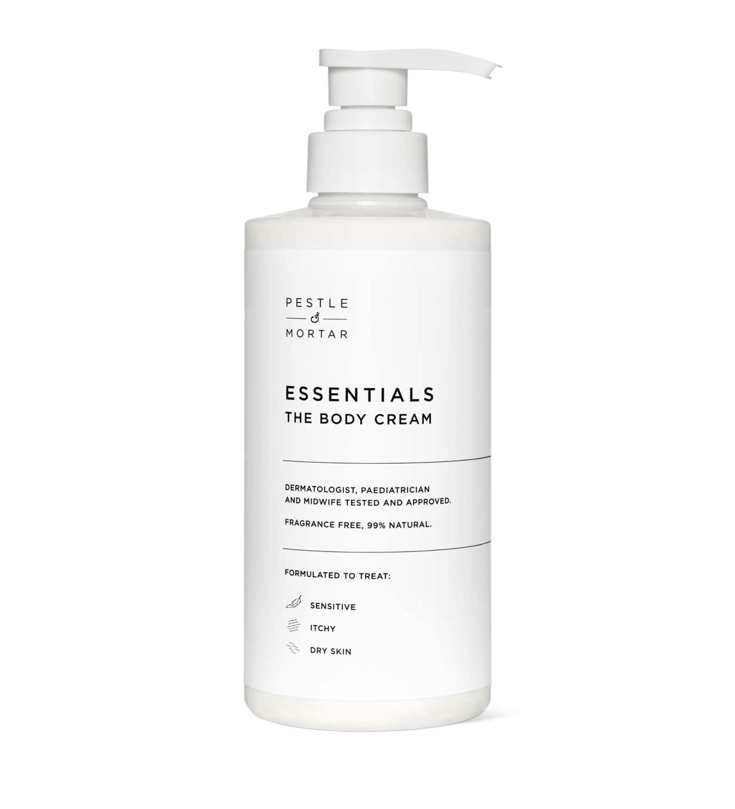 Pestle & Mortar Essentials The Body Cream Moisturiser 500ml Suitable For Dry Eczema-prone Psoriasis-prone skin Dermatologically tested midwife approved - Buy Online on GoSupps.com