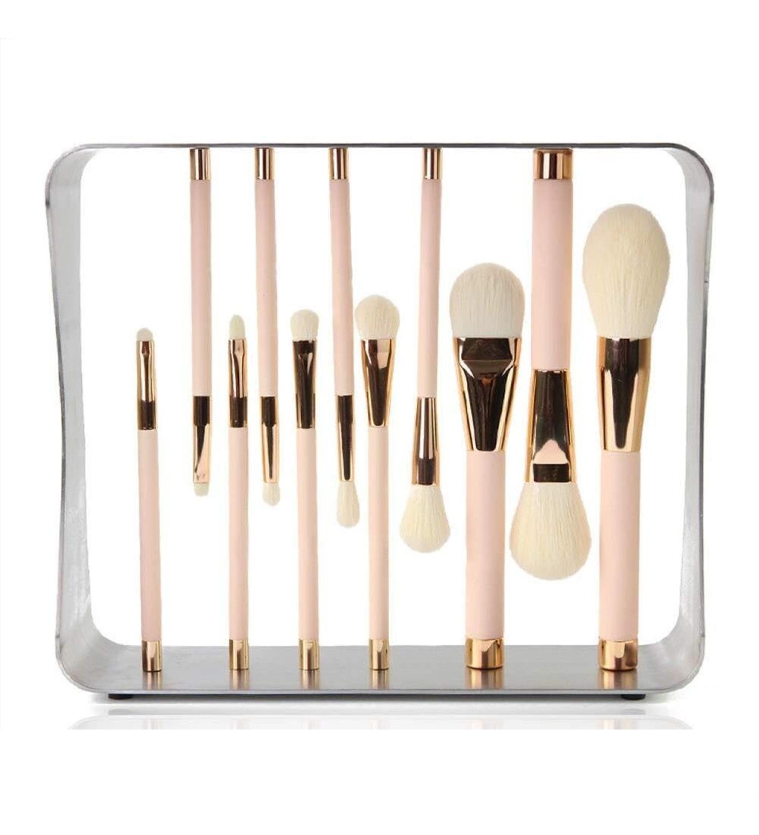 Buy 11-Piece Magnetic Makeup Brush Set | Non-irritating Synthetic Fiber Bristles | Pink & Blue | International Shipping - Buy Online on GoSupps.com