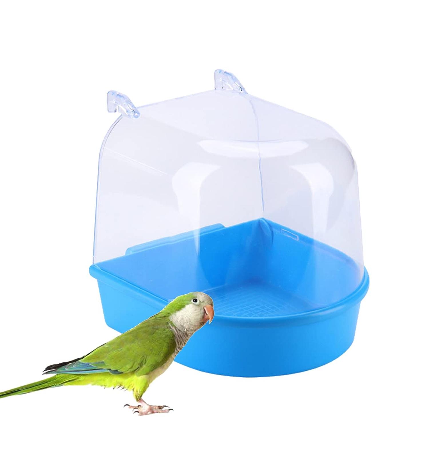 YNC Bird Cage Bathtub Shower Box - Clear Hanging Bird Tub for Cockatiel, Parakeet & Small Pet Birds - Buy Online on GoSupps.com
