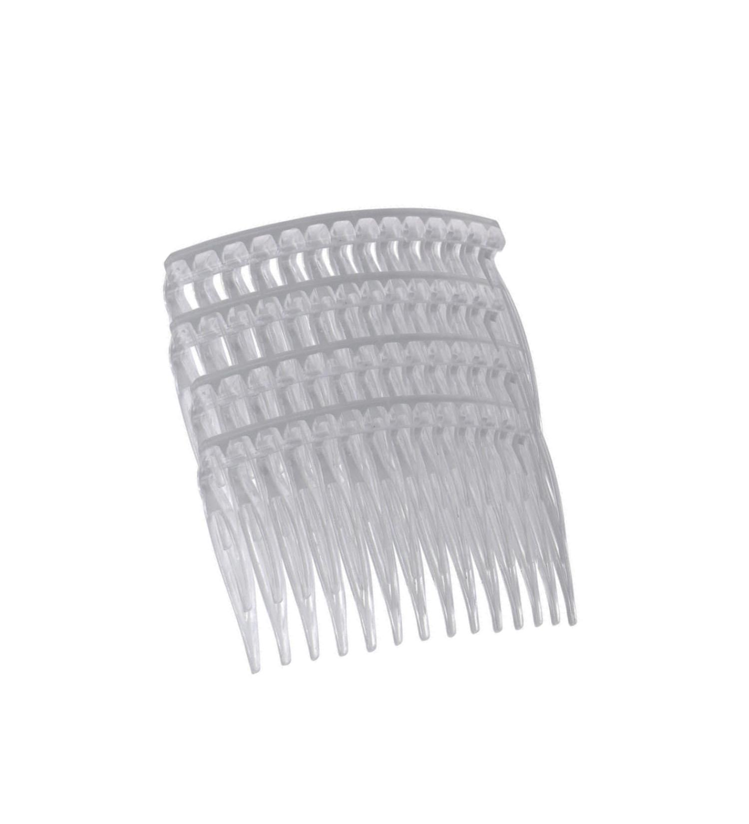 Set of 4 Tort Plain Hair Combs 7cm French Side Combs - White | Strong Hold Hair Clips for Girls & Women - Buy Online on GoSupps.com