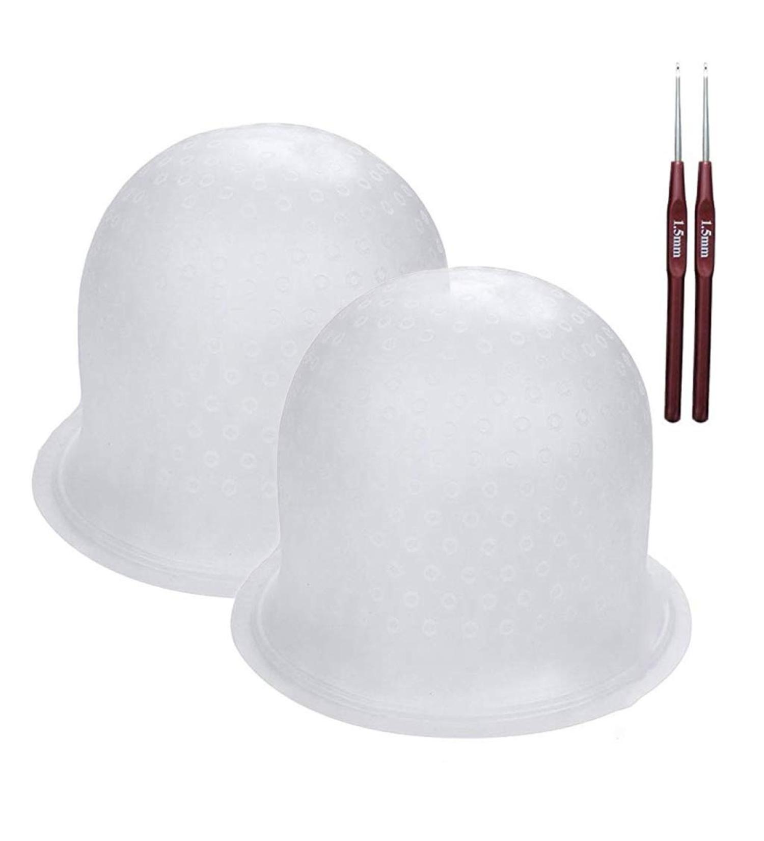 Frosting Cap 2-Pack with Hair Coloring Hook - Professional Silicone Hairdressing Tool - Buy Online on GoSupps.com