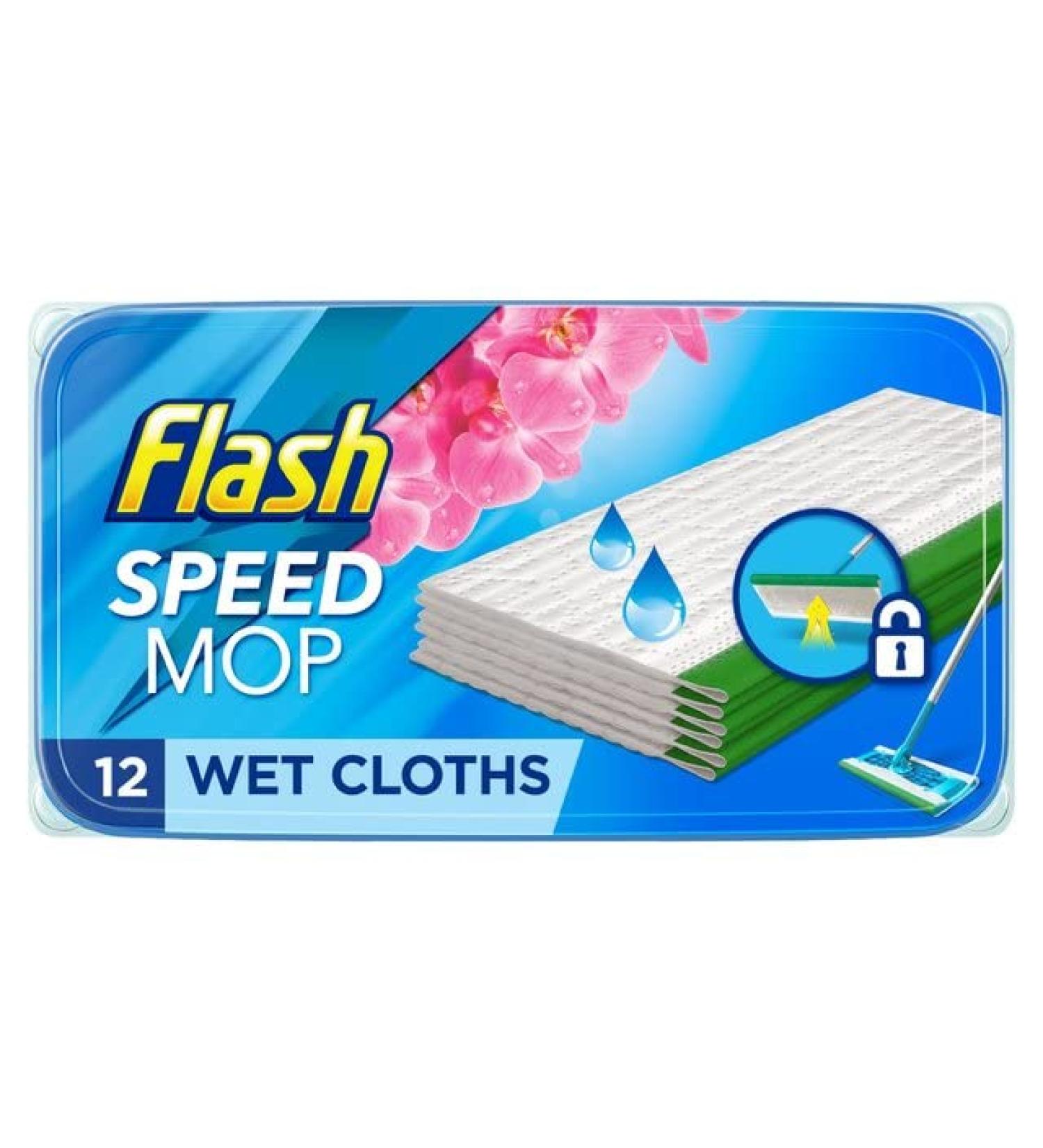 Flash Speedmop Wet Cloth Refills Floor Cleaner Wild Orchid x2 12 count (2x12) 24 12 count (Pack of 2) - Buy Online on GoSupps.com
