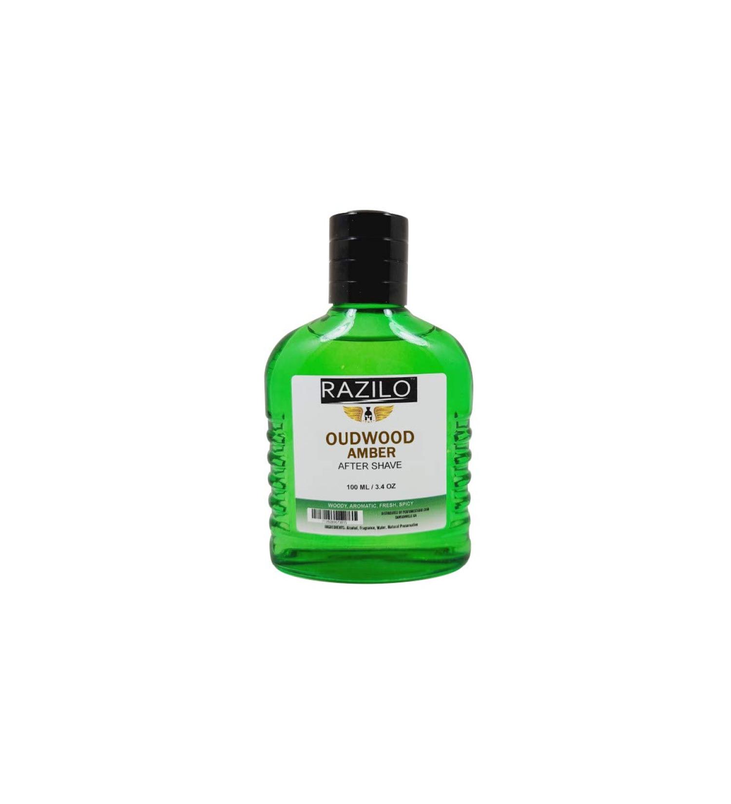 Oud wood Amber Aftershave for Men Splash 3.4oz / 100ml Glass Bottle Oudwood Amber Razillo Oudwood Amber