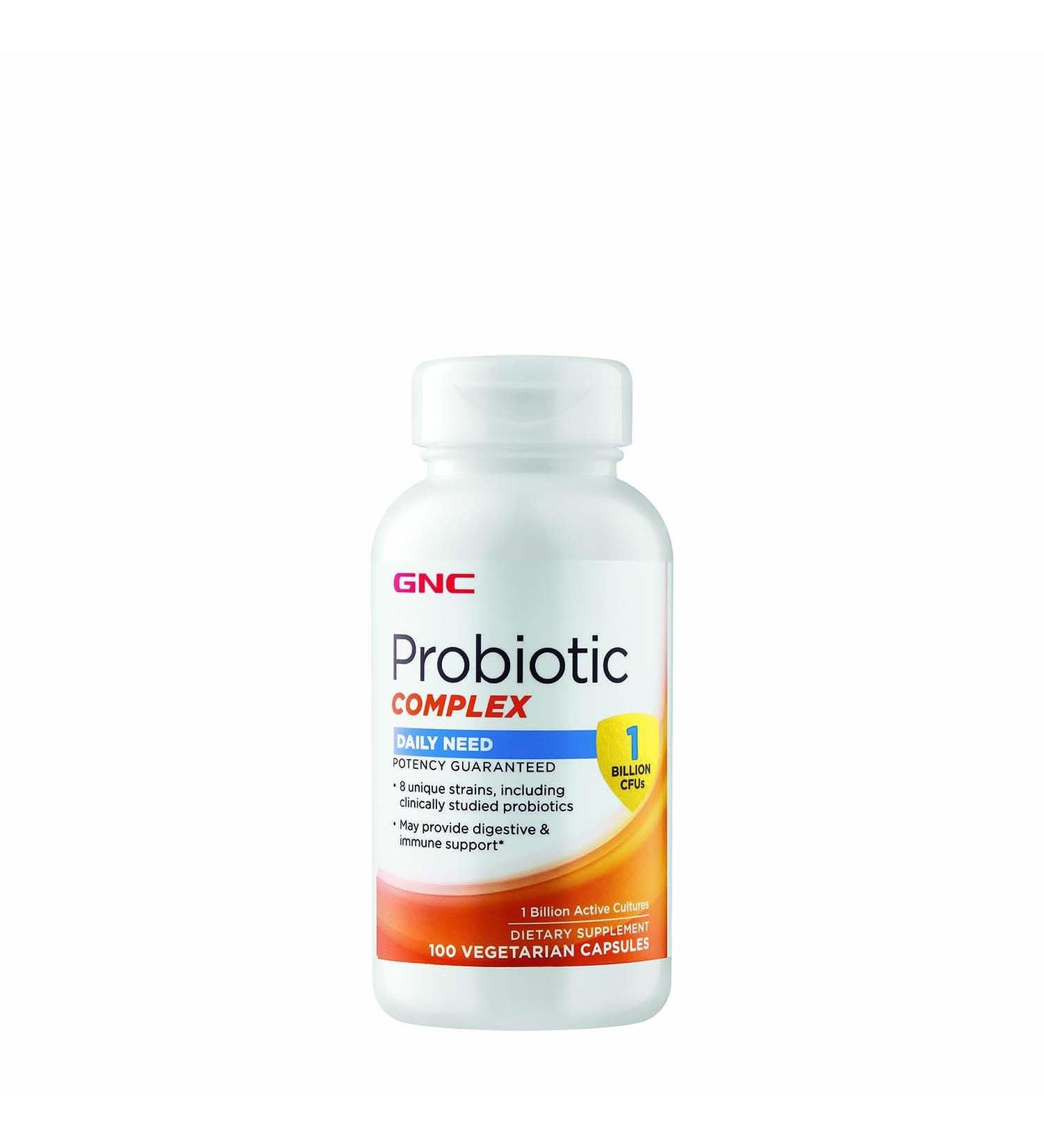 GNC Probiotic Complex Daily Need Supplement Provides Digestive and Immune Support 1 Billion CFUs 100 Vegetarian Capsules 100 Servings 100 Count (Pack of 1)