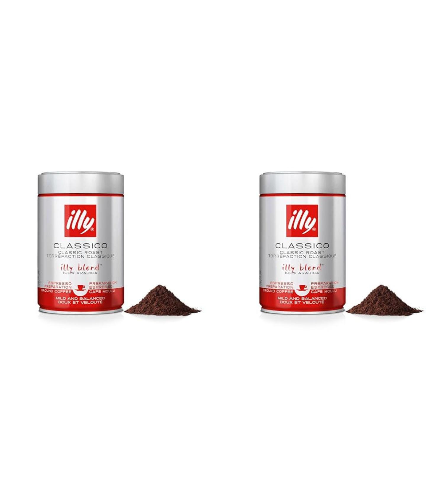 Buy Illy Coffee Ground Espresso Classico - 250g Can (Pack of 2) | Premium Italian Coffee for International Shipping - Buy Online on GoSupps.com
